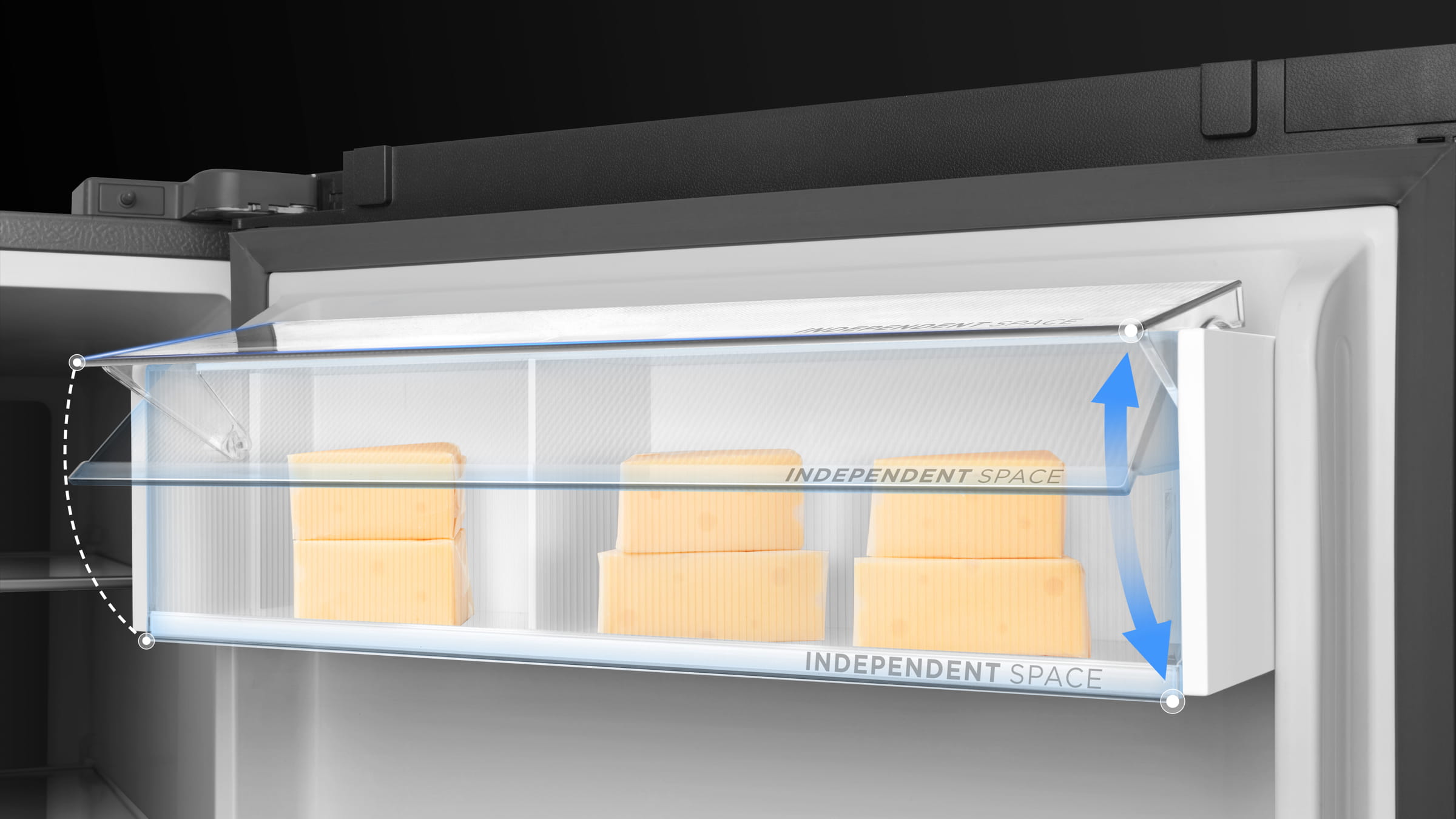 TCL C387BF Refrigerator Independent Space