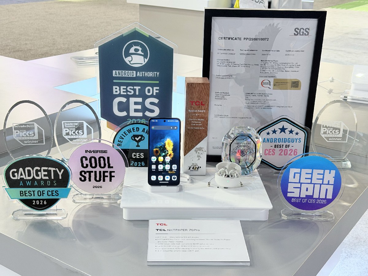 TCL NXTPAPER 70 Pro Wins the Eye-Care Display Technology Gold Award