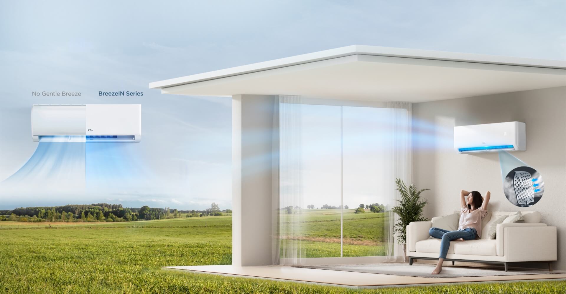 Gentle Breeze Cooling without Direct Wind