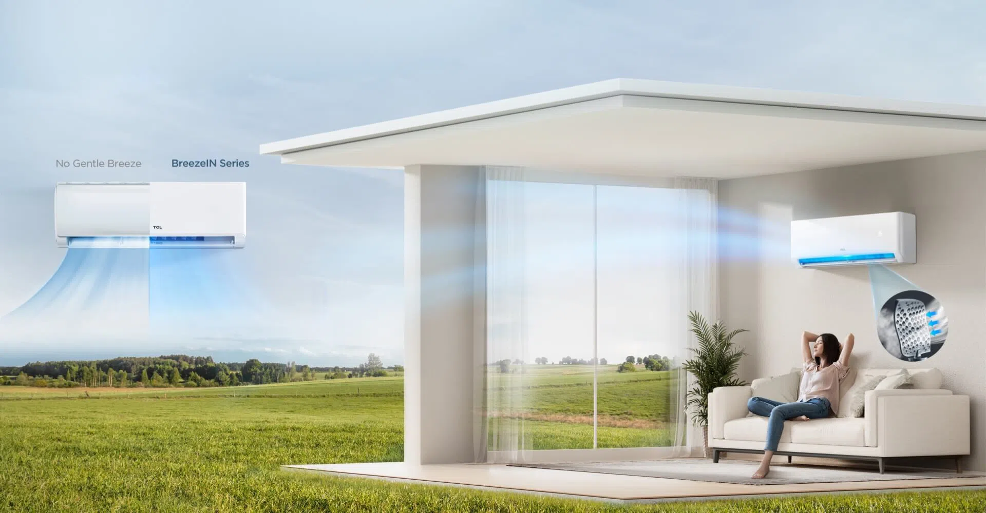 Gentle Breeze Cooling without Direct Wind