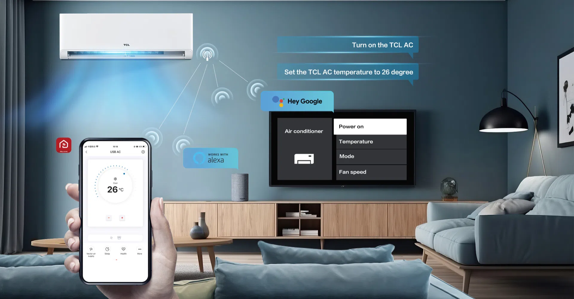 TCL Seria BreezeIN compatibil cu Google Home și Alexa