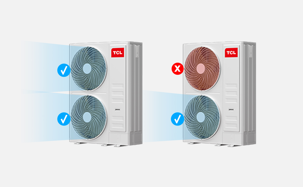 TMV6+ full DC inverter intelligent VRF compressors backup operation