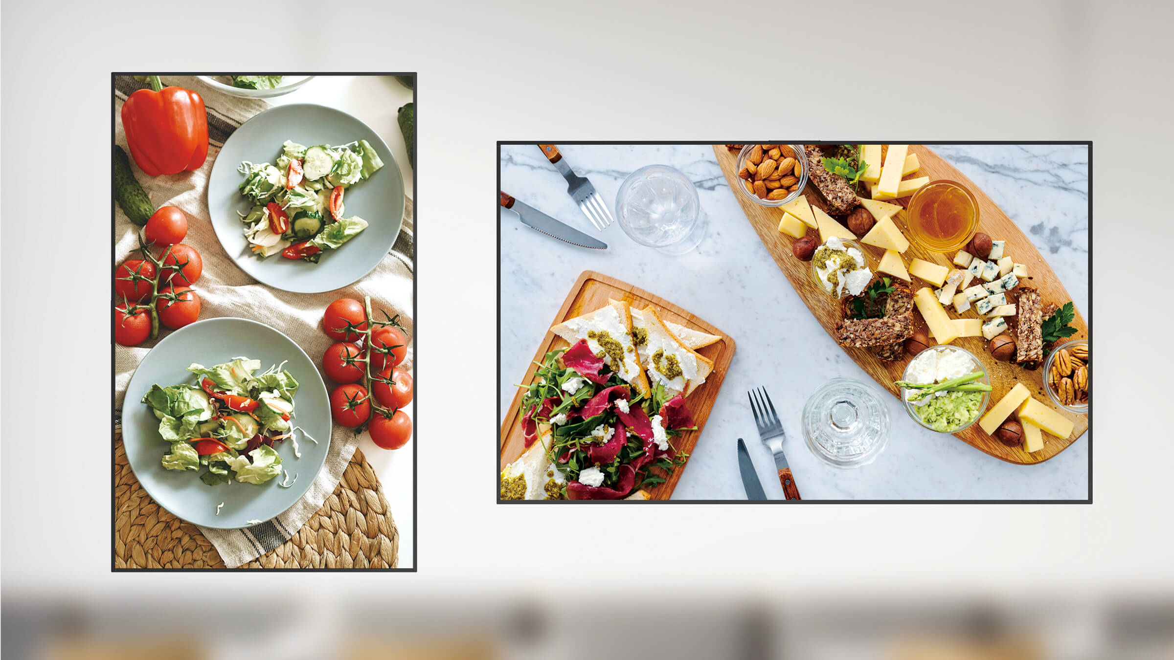 Clean visuals in landscape or portrait orientation