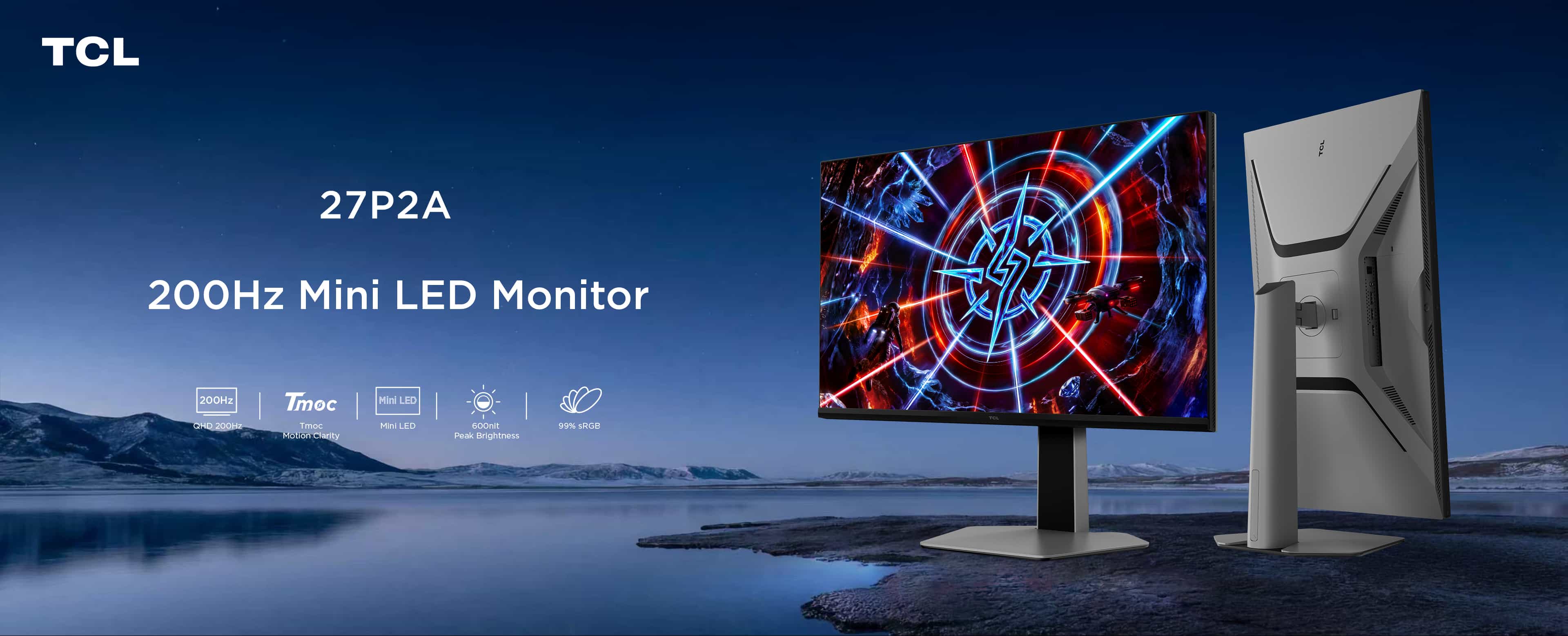 乐竟体育 27P2A 200Hz Mini LED Gaming Monitor 