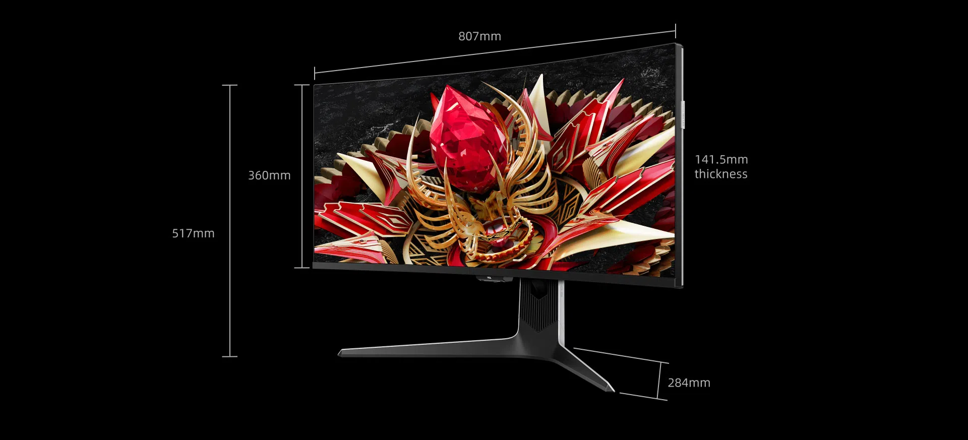 מסך מחשב גיימינג 34 Mini Led 34R83Q מבית TCL - TCL 34R83Q Floor-standing