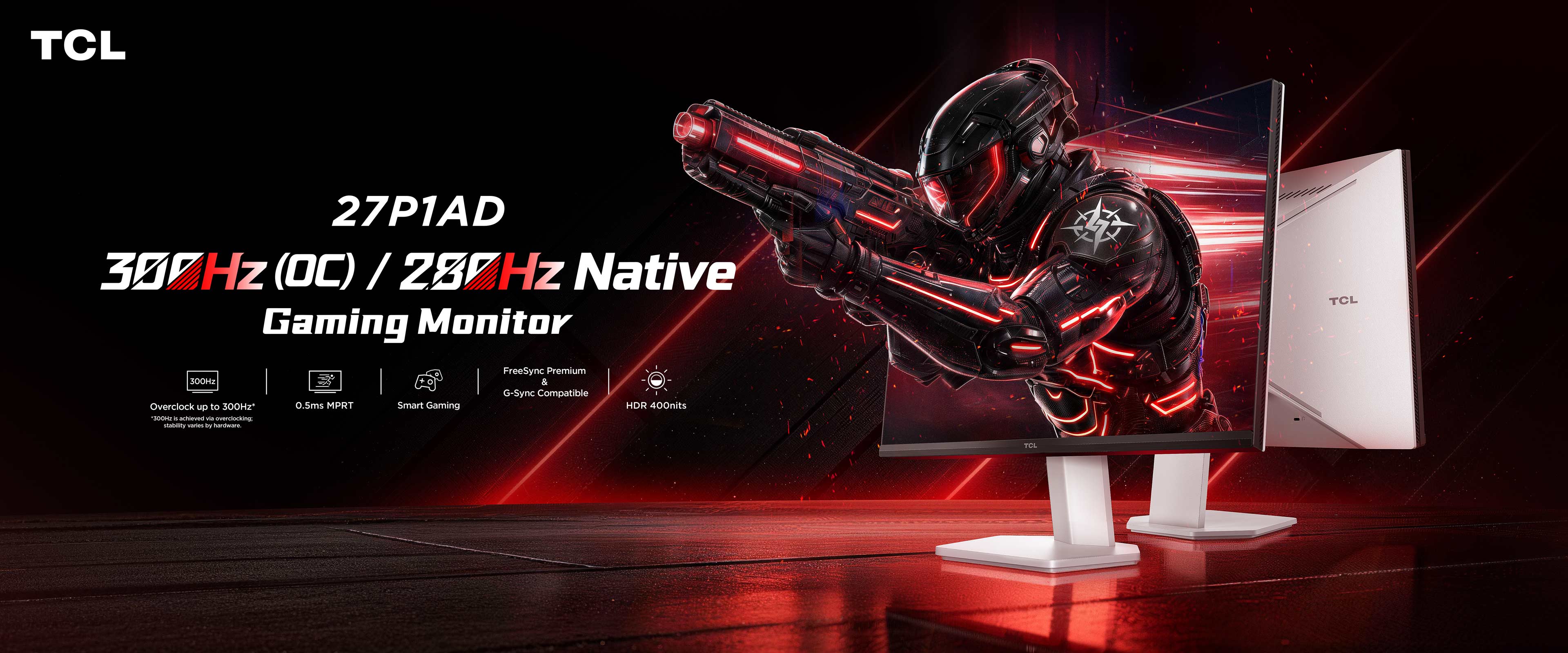 TCL 27 Inch 27P1AD 300Hz Mini LED Gaming Monitor | TCL Global