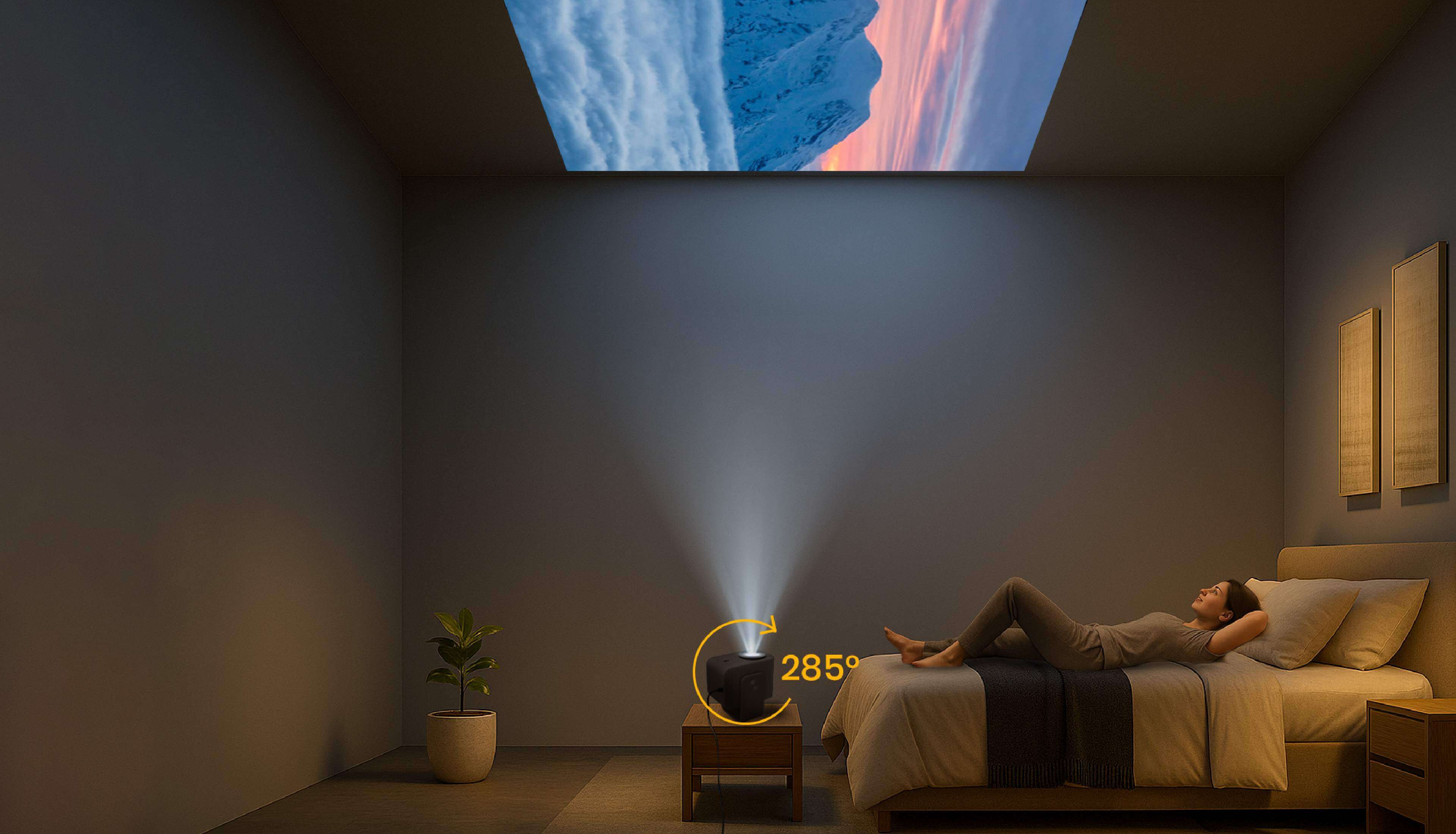 TCL Projector C1 integrated handle and 285° adjustable gimbal