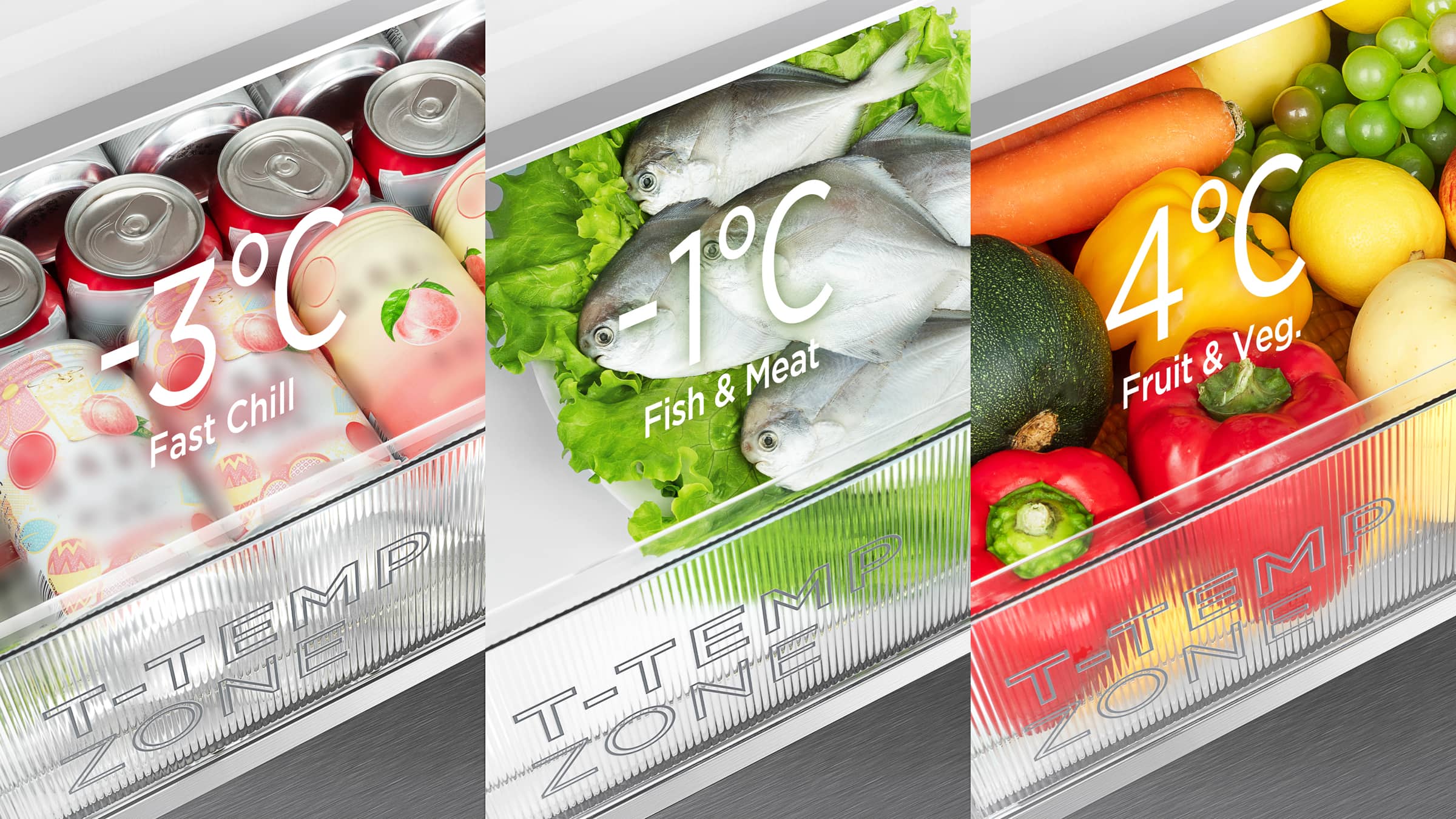 TCL C387BF Refrigerator Three temperature settings