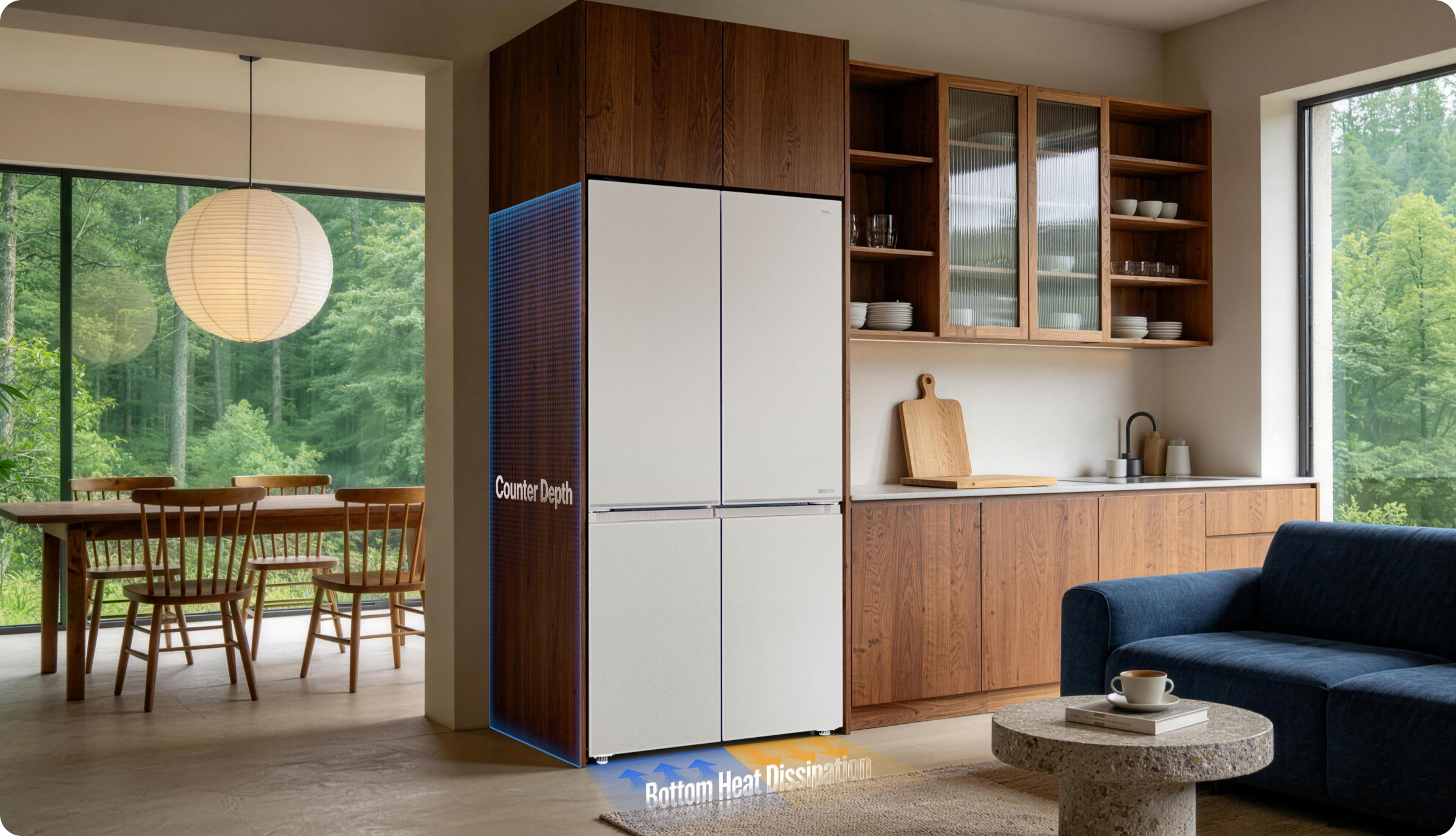 TCL Refrigerator C508CD with Counter-depth Design