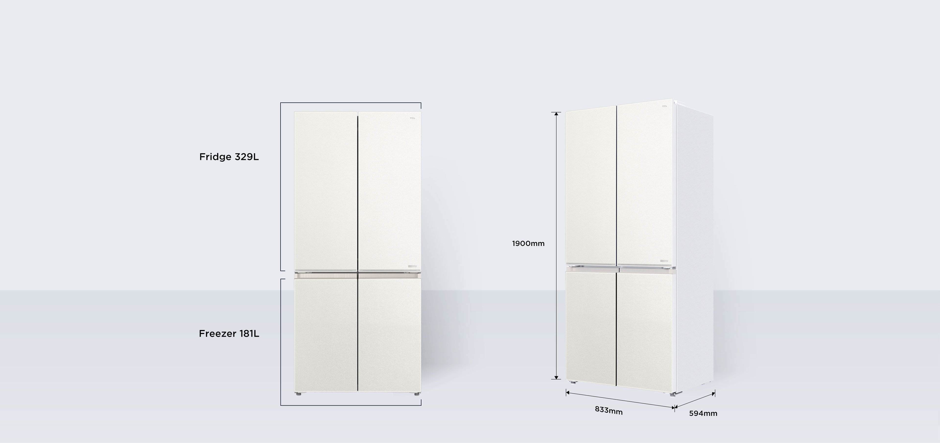 TCL Refrigerator C508CD Dimensions
