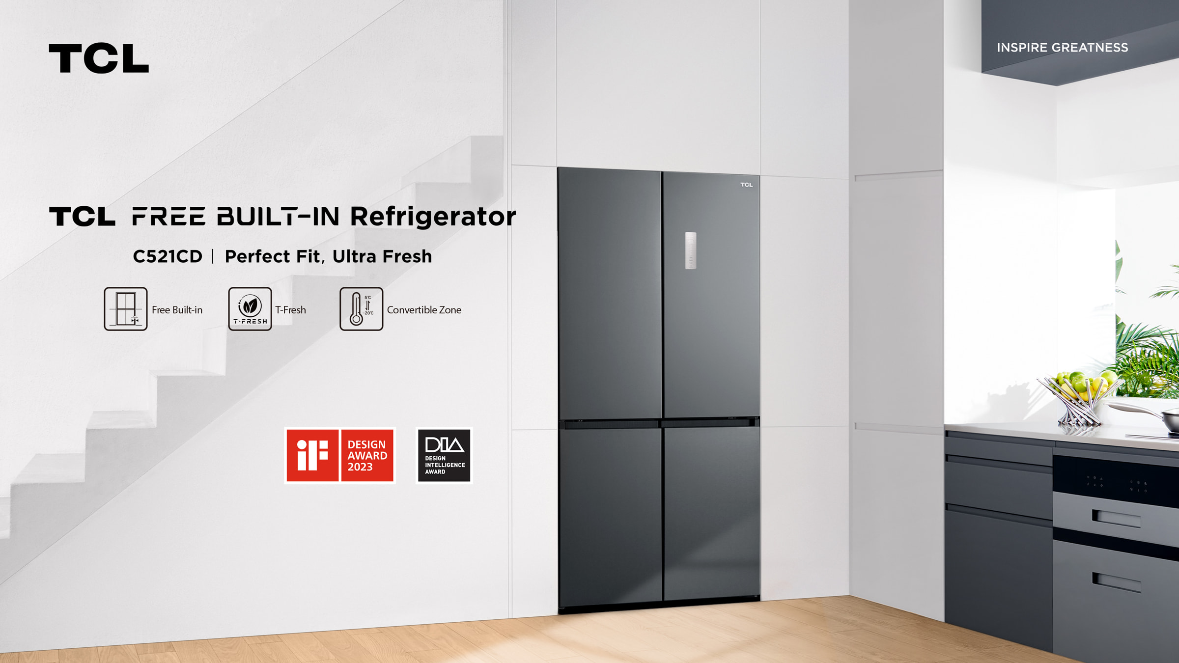 Refrigerador Empotrado Libre de TCL C521CD 