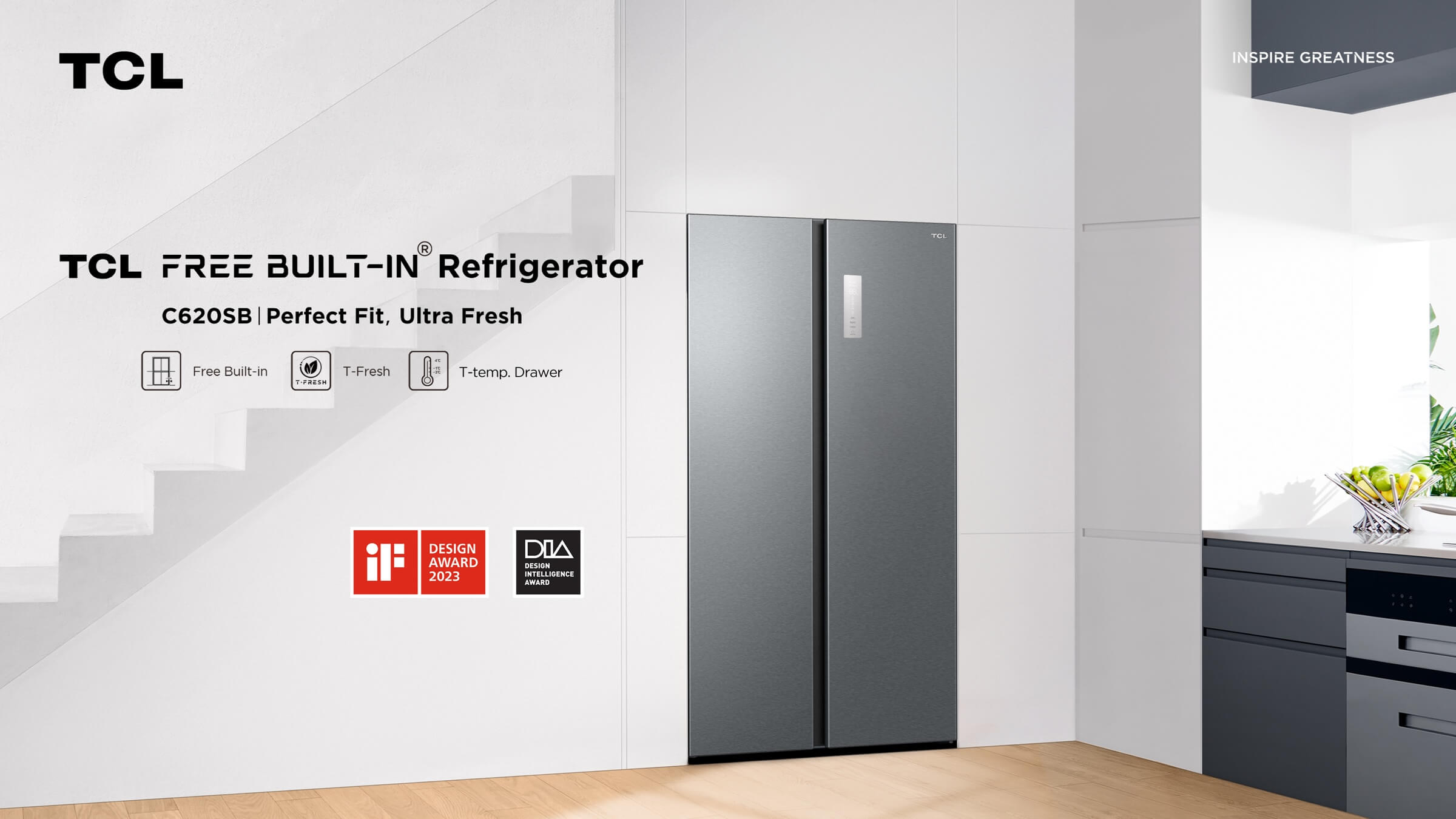 TCL C620SB-Side By Side Refrigerator 