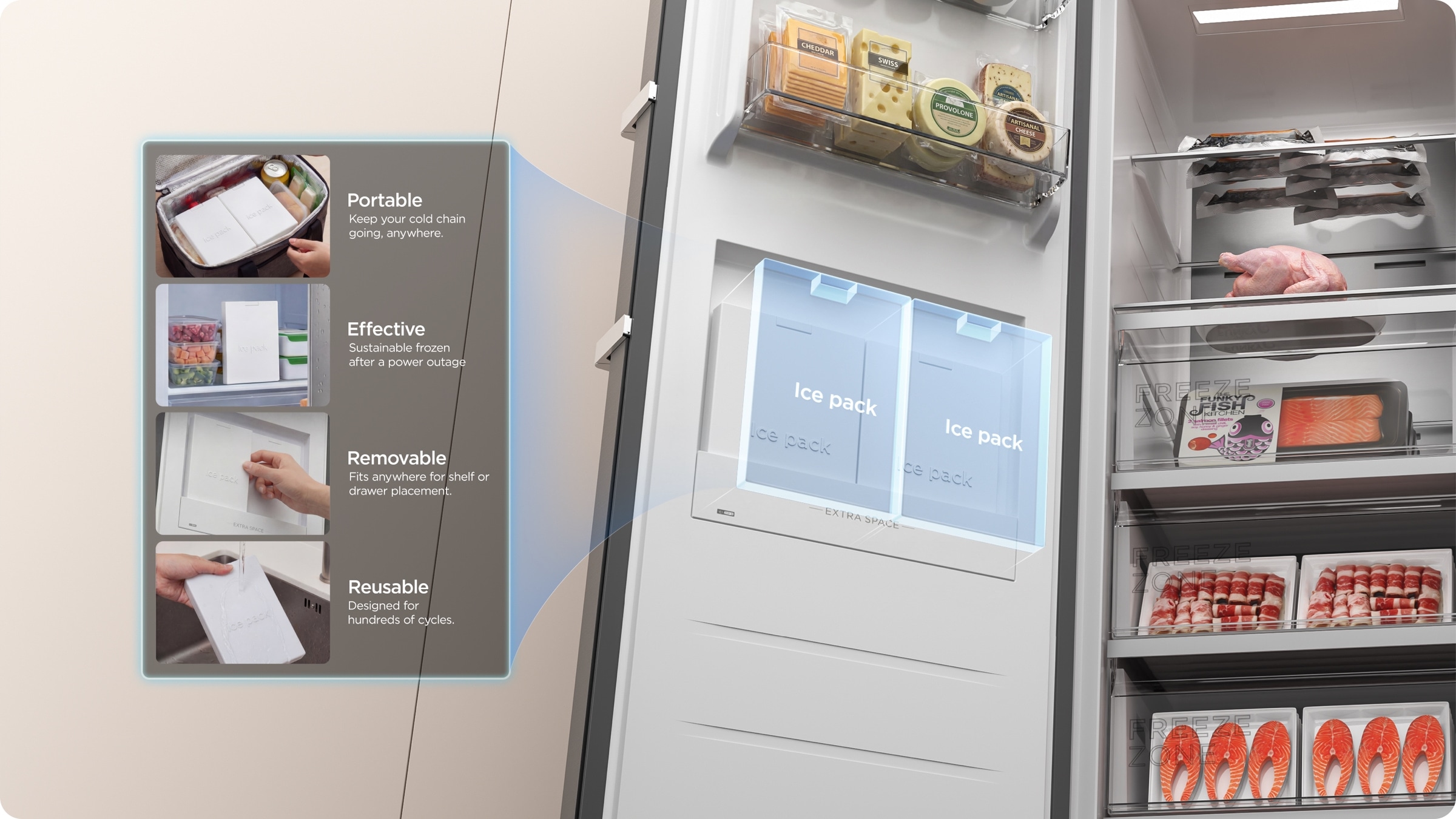 TCL C387BF Refrigerator Three temperature settings