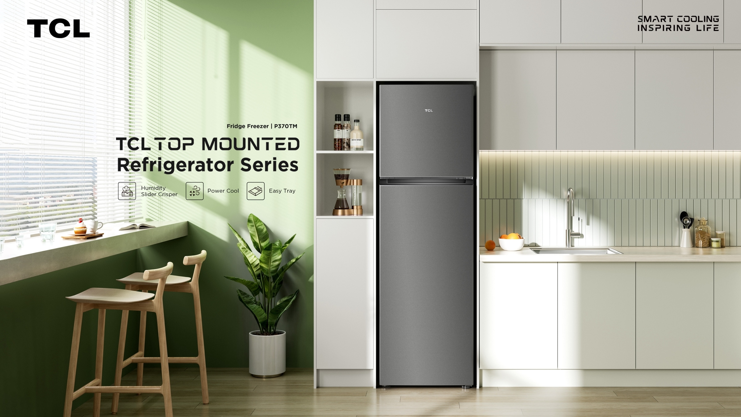 TCL C387BF-Bottom Freezer Refrigerator