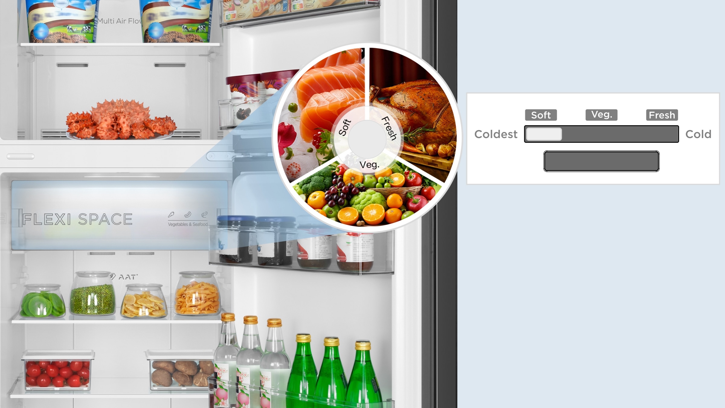 LETOU - ��Ͷ C387BF Refrigerator store food flexible