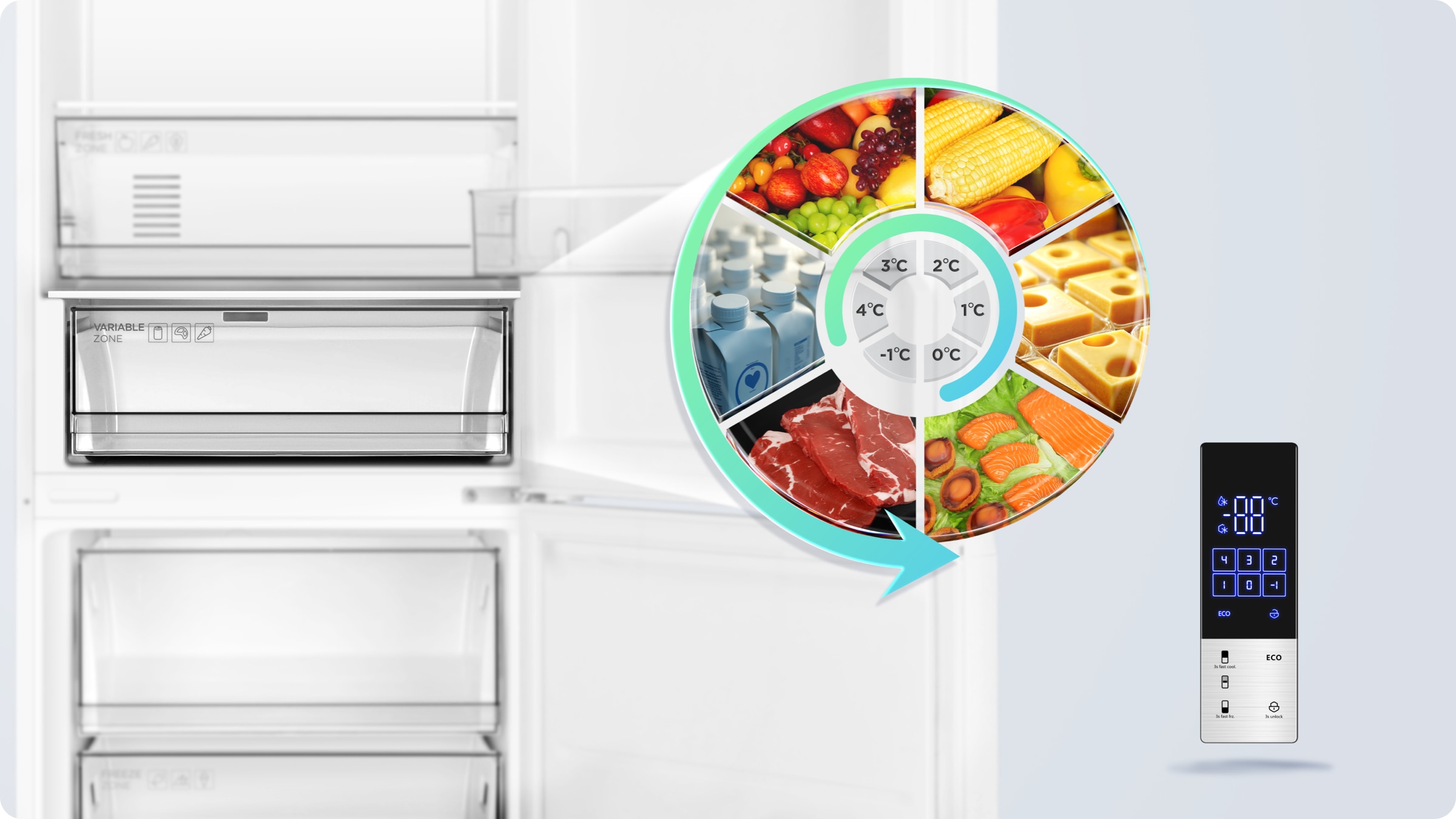 TCL Refrigerator C620SBD Only 1cm reserved space to cabinet side