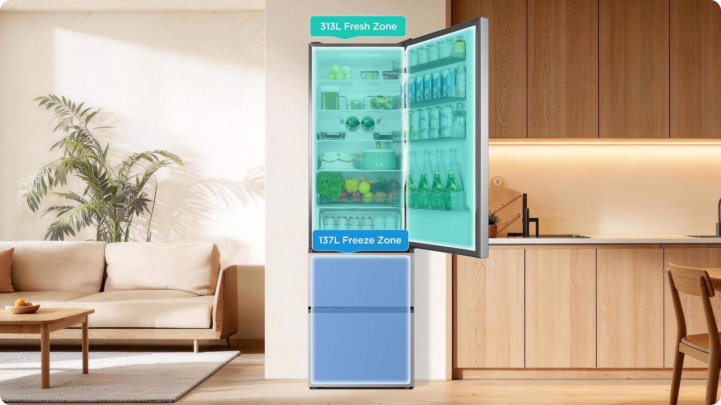 TCL Refrigerator P350BF 350L total efficient volume
