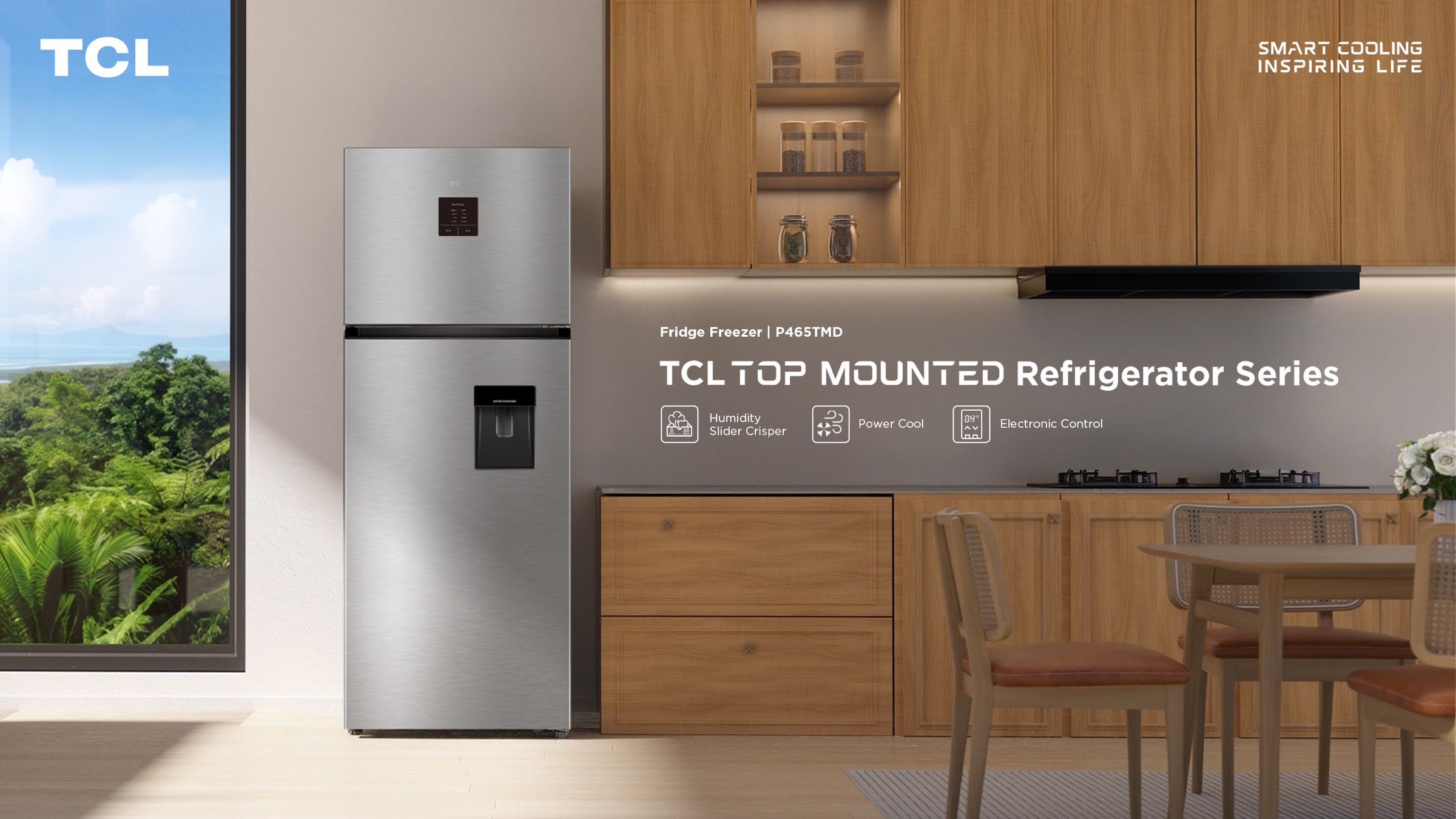 TCL P465TMD Top Mount Refrigerator