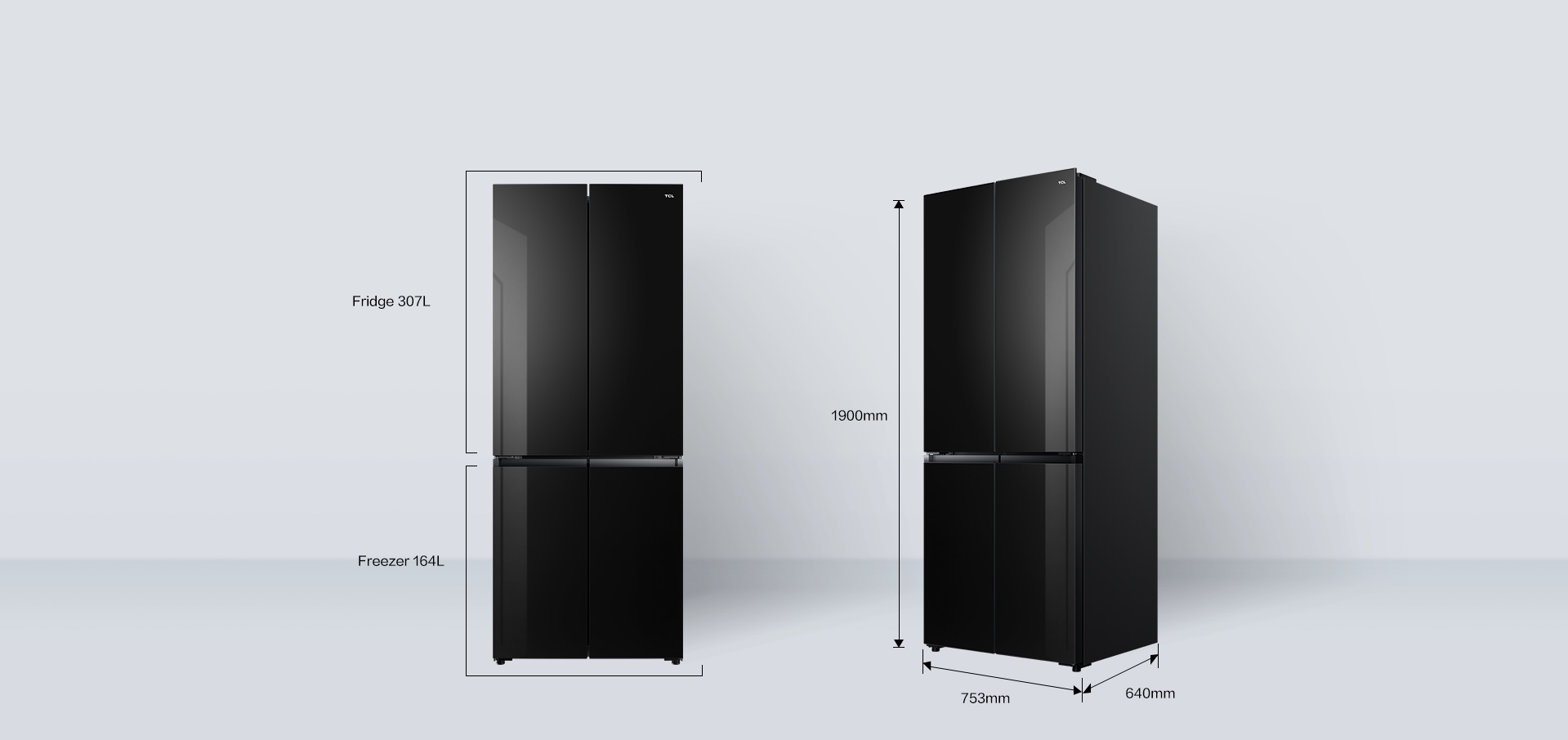 乐竟体育 Refrigerator P350BF Dimensions