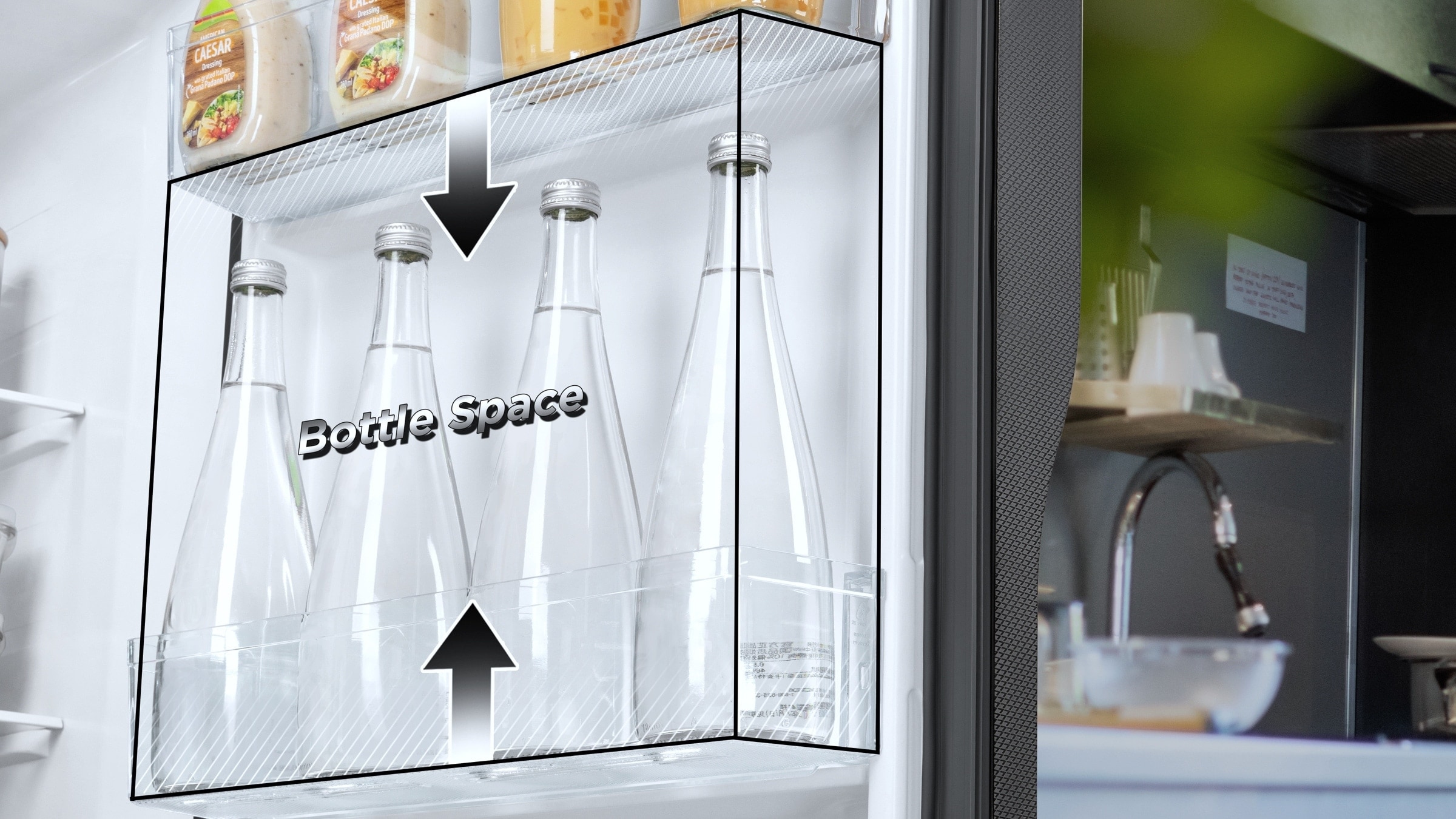 TCL C387BF Refrigerator Foldable and Reversible Glass Shelf