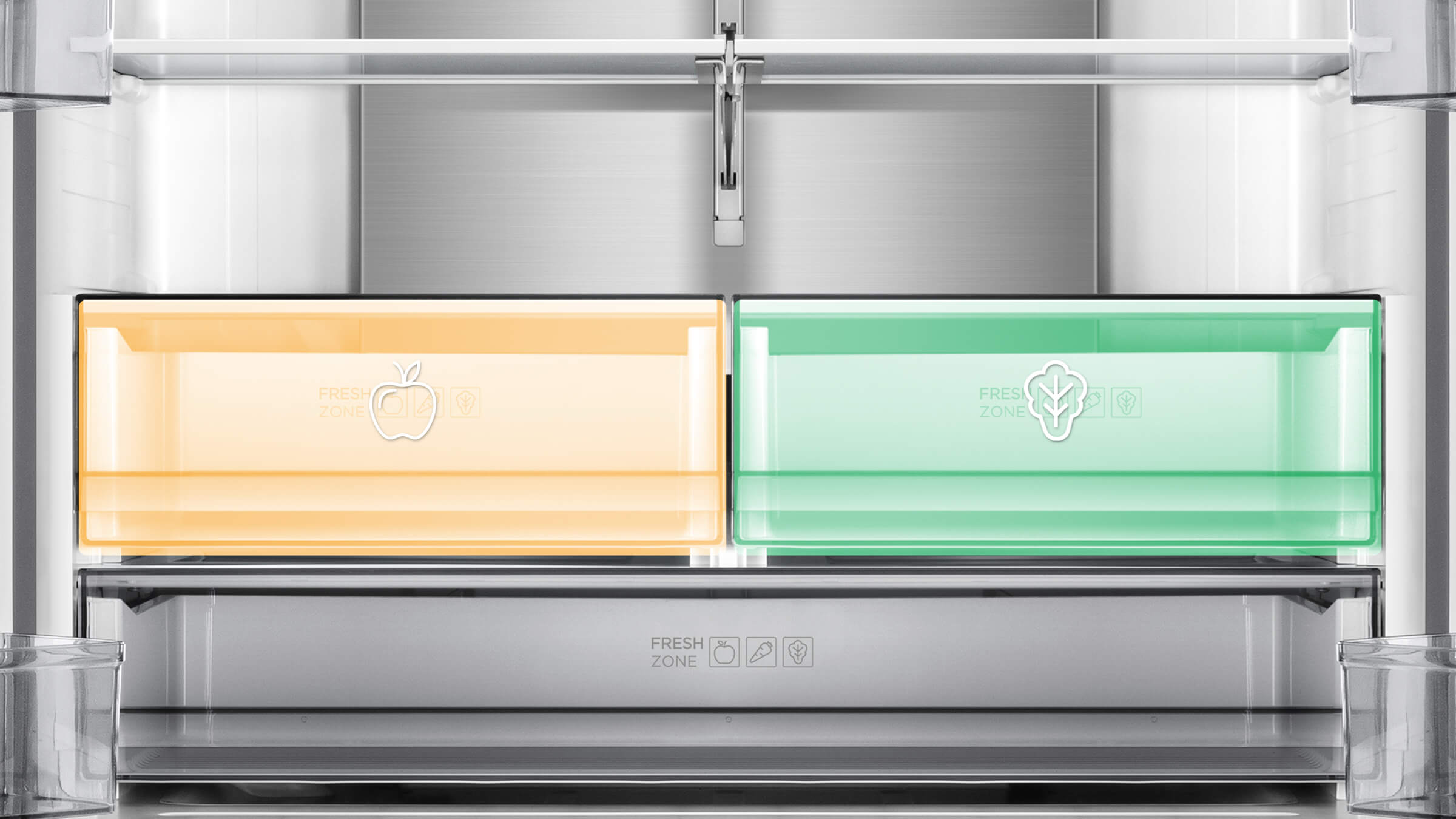 TCL P810CD Refrigerator Two Separate Vegetable Drawers