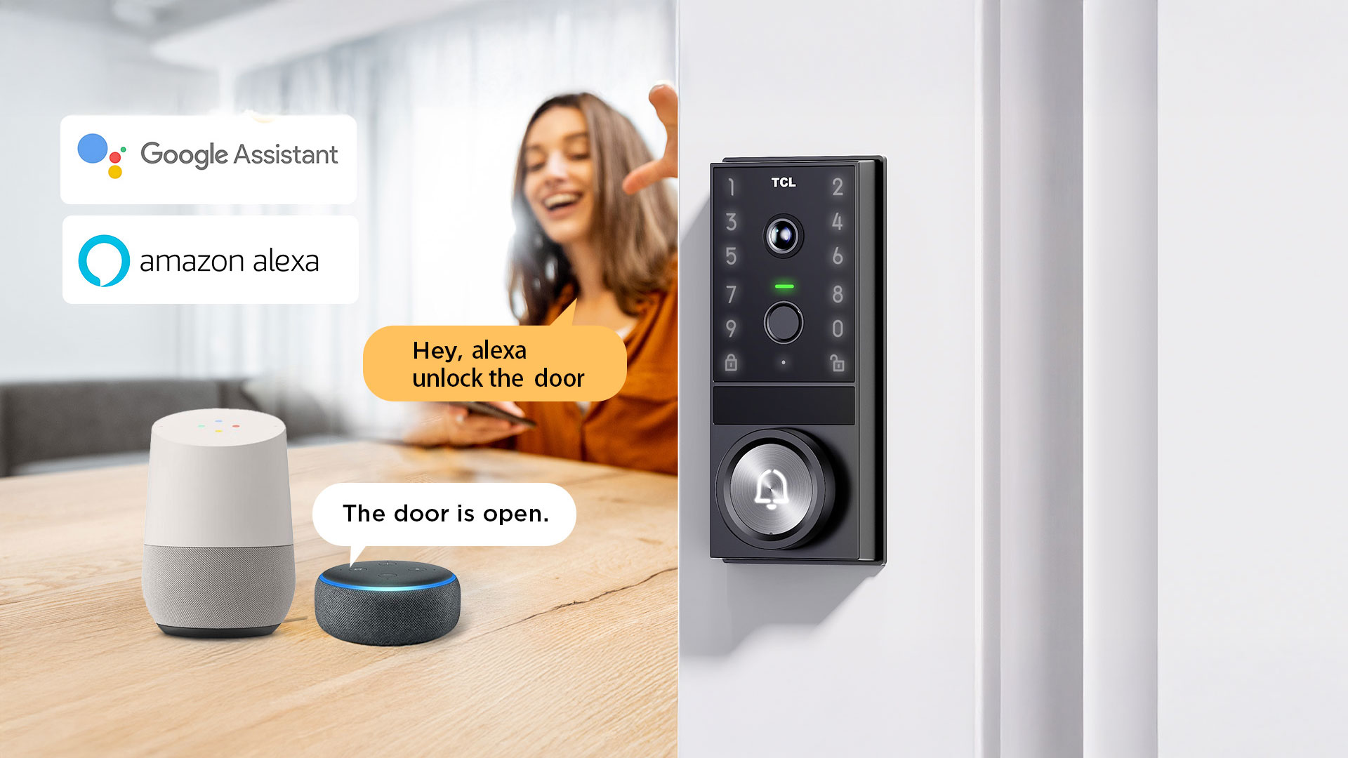 TCL D1 Max Smart Lock Works with Alexa & Google Assistant