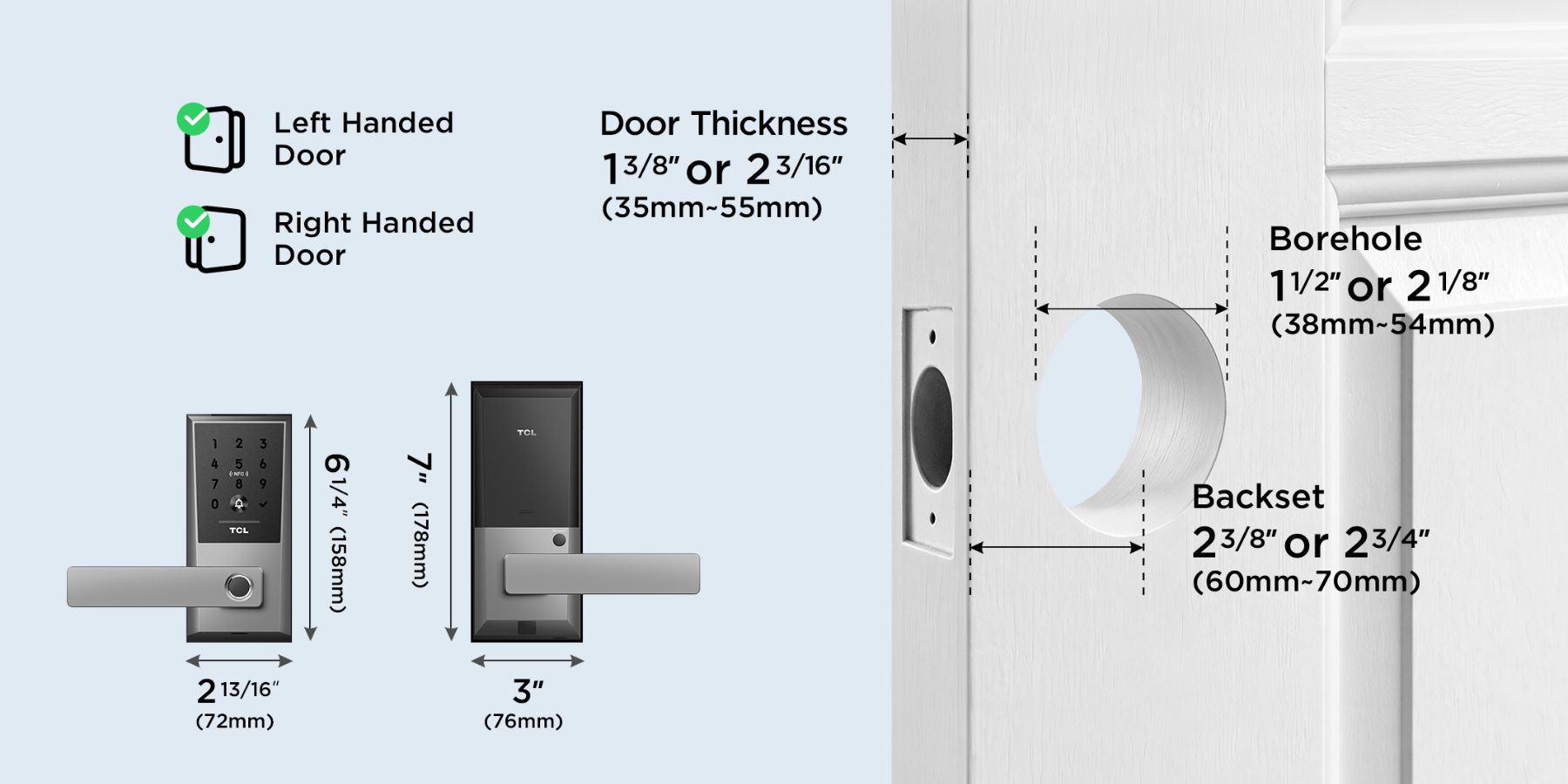 TCL K1 Fingerprint Smart Door Auto Lock 0.3s Fingerprint Unlock