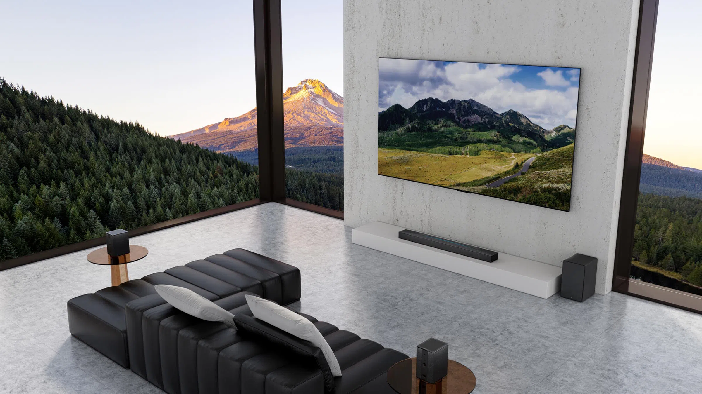 Vision Plus VP2111SB 2.1 CH 240 WATTS SoundbarVision Plus VP2111SB 2.1 TCL Q85H Soundbar Scene diagram