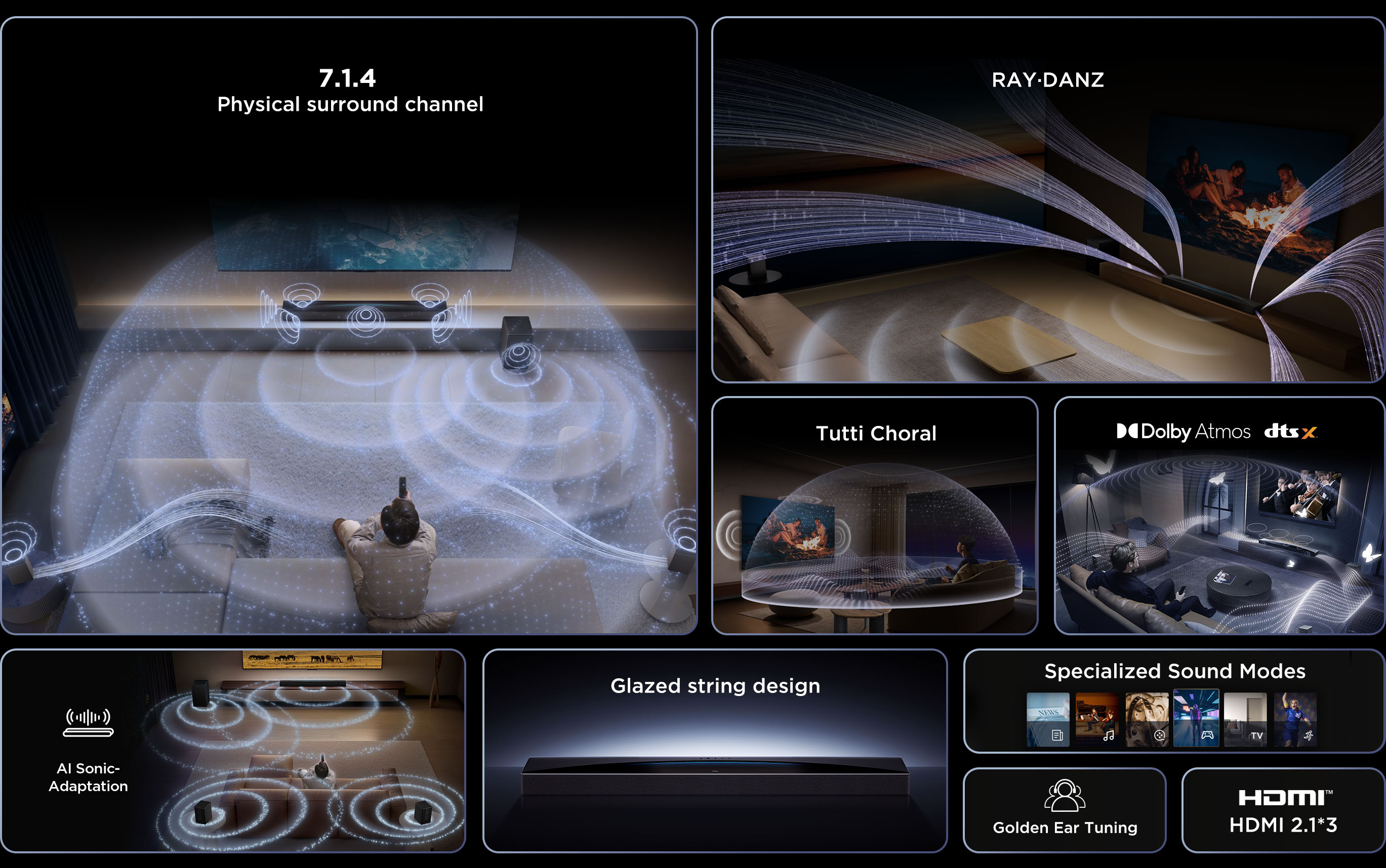 Sound Bar-TCL Q85H Pro 7.1.4ch Flagship Home Theater Soundbar