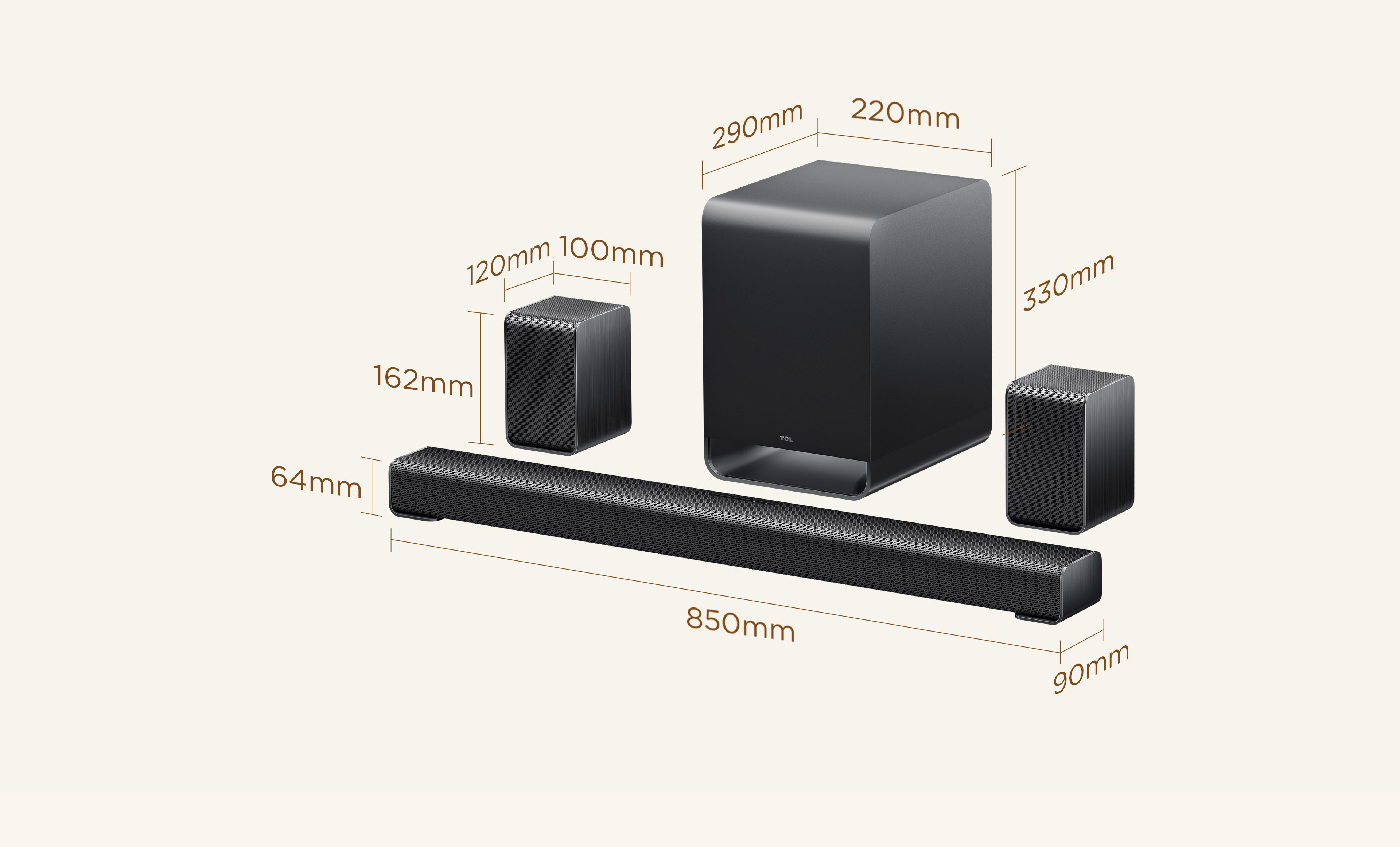 TCL A65K Product Size