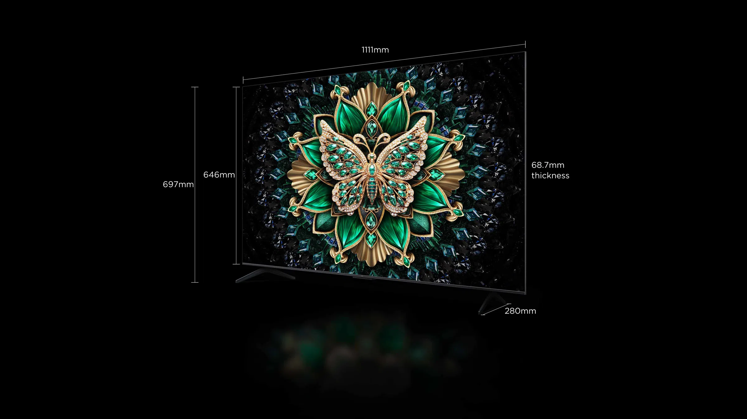 TCL 50 inch C6K TV screen size