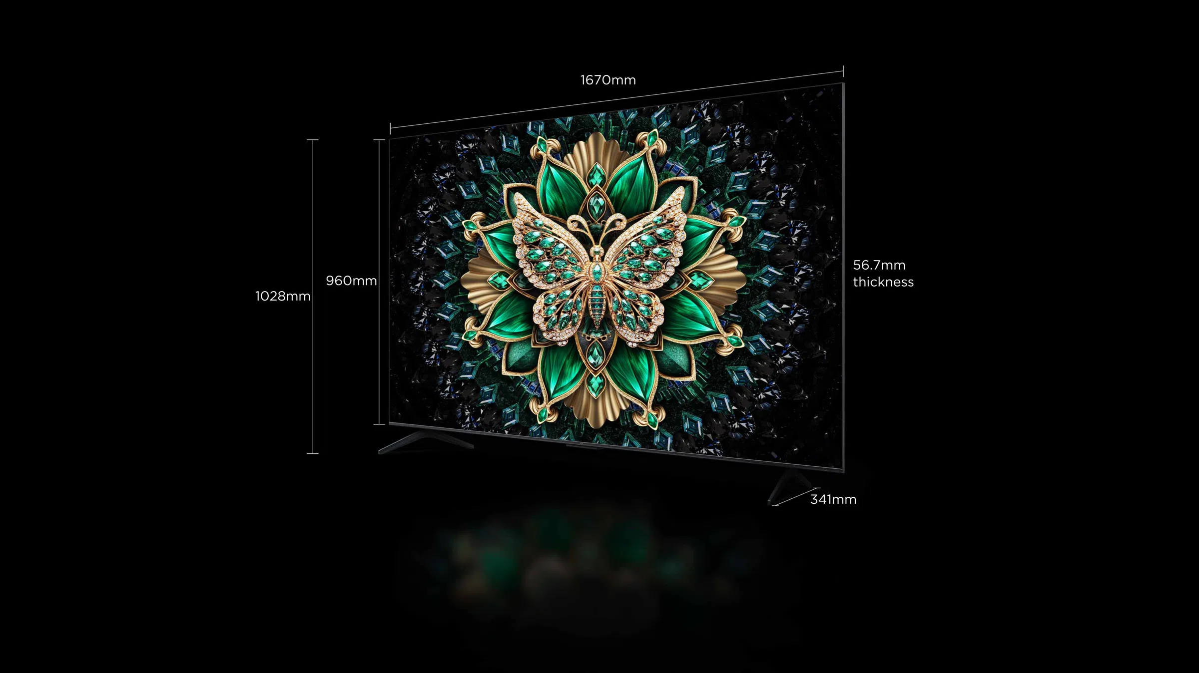 TCL 75 inch C6K TV screen size