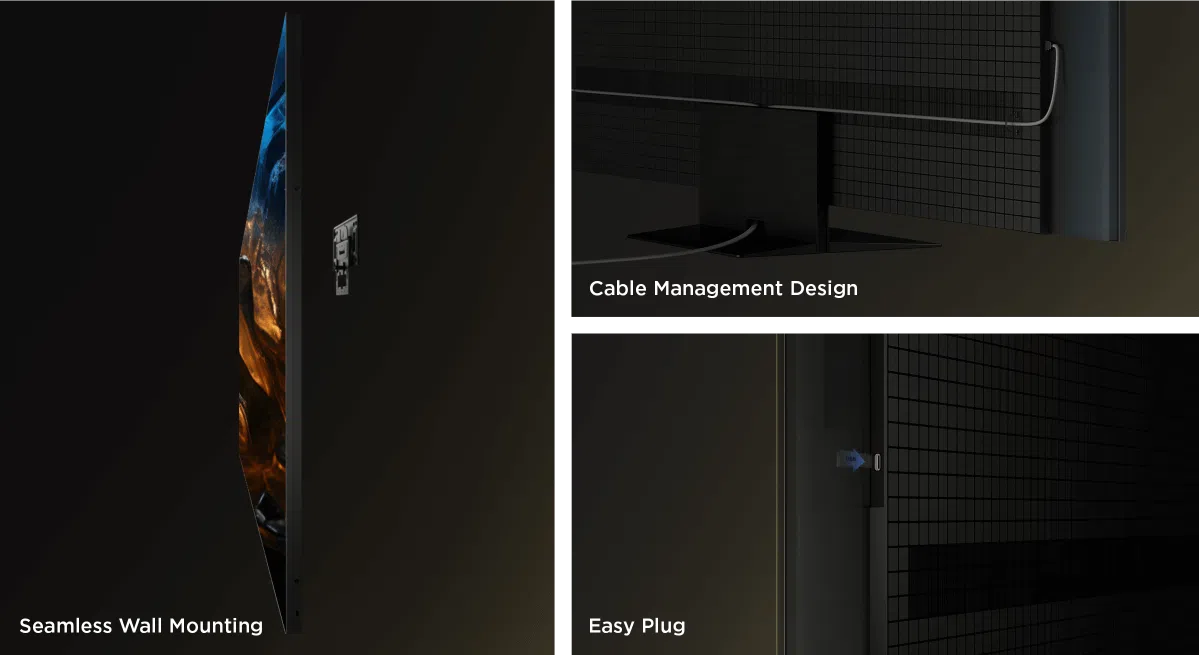 seamlessly wall-mounted