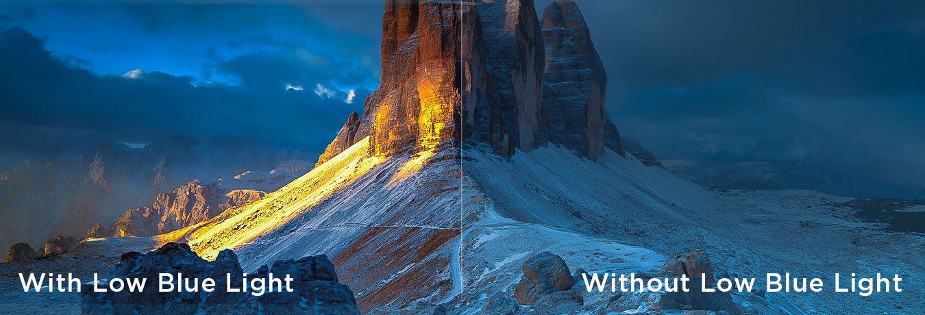 low blue light & without low blue light