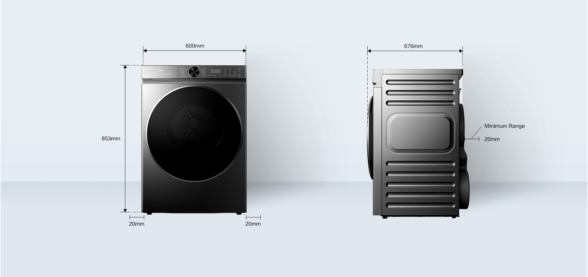 TCL S360 Washer Net Dimension 