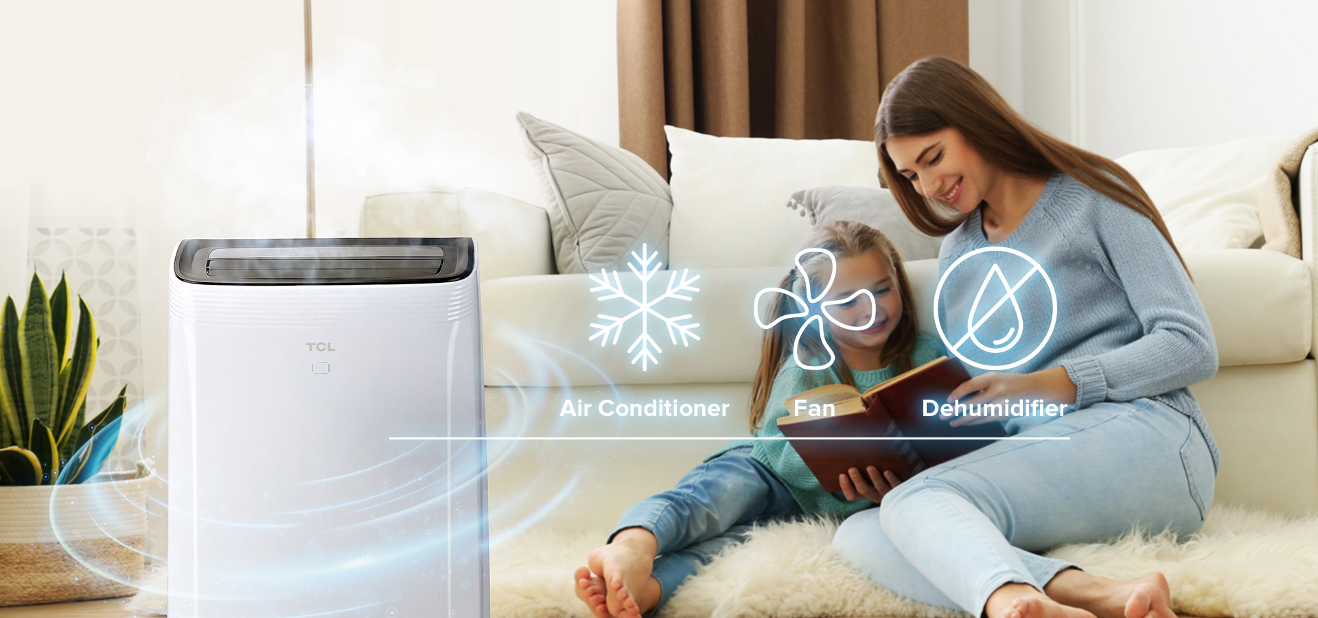 TCL portable air conditioners with multi function features