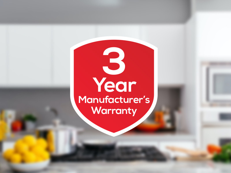 3 Year Manufacturer's Warranty