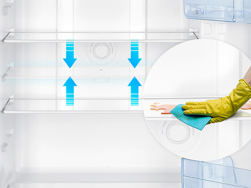 Easy Clean Adjustable Shelving