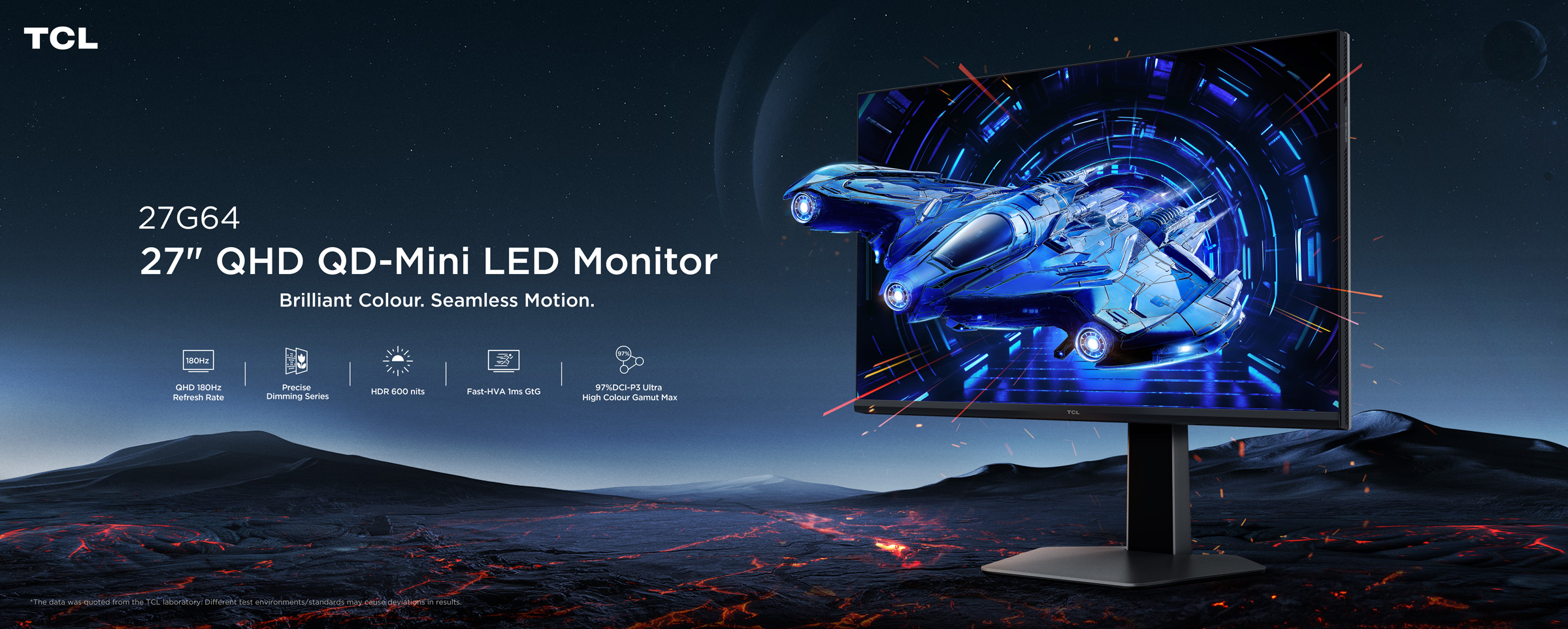 TCL 27G64 QD-MiniLED Monitor-27 Inch QHD Monitor 