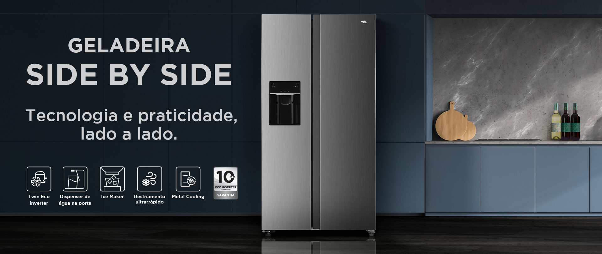 Chega ao Brasil geladeira Side by Side da TCL