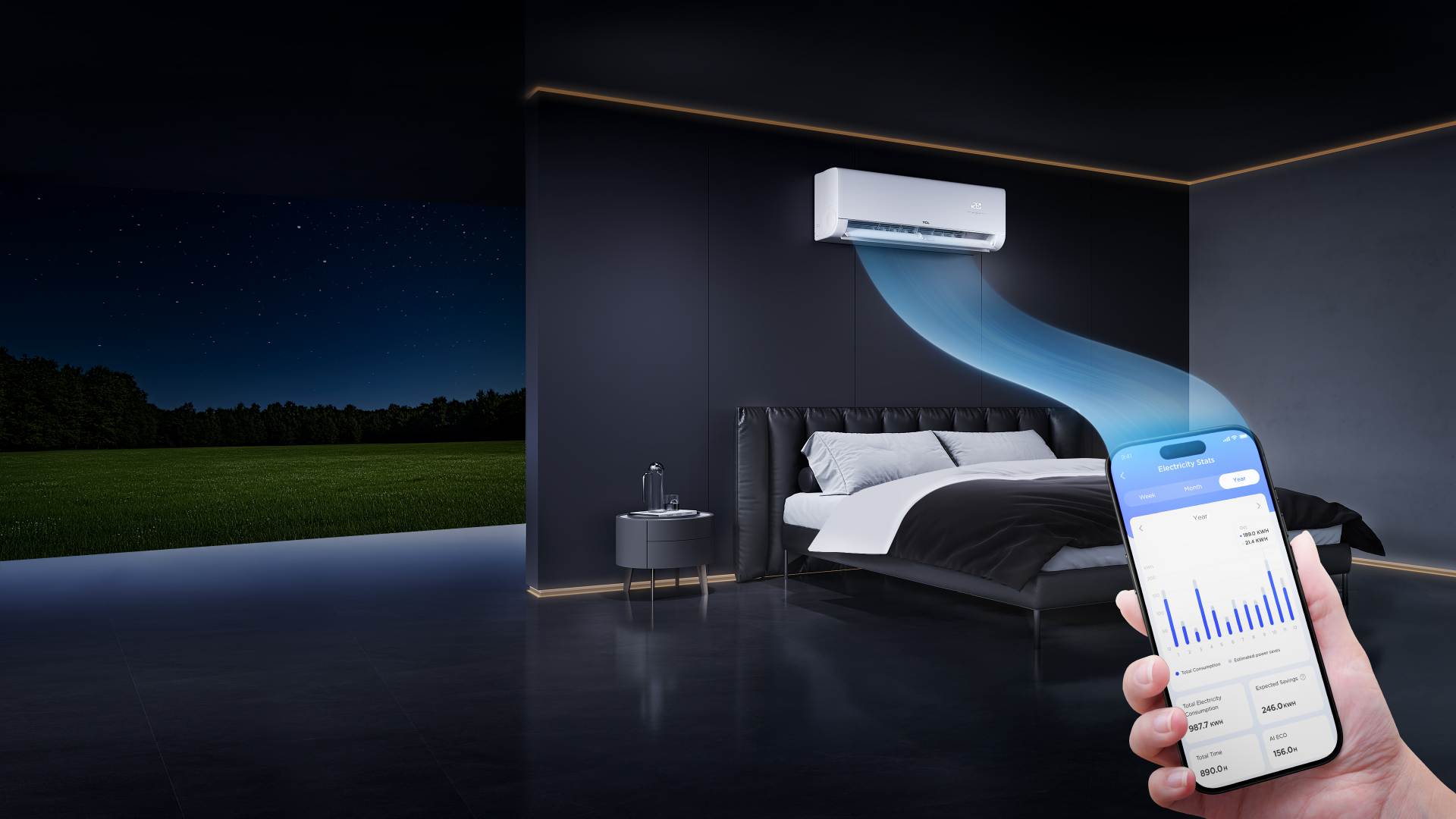 Ar-condicionado com monitoramento de energia: VoxIN AI