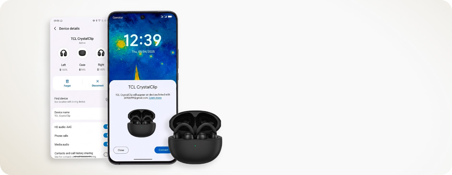 TCL CrystalClip Headphone with Google Fast Pair 3.1