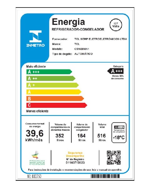 Refrigrator-C516SBIMN1 Geladeira Side By Side C516SBIMN1 | TCL