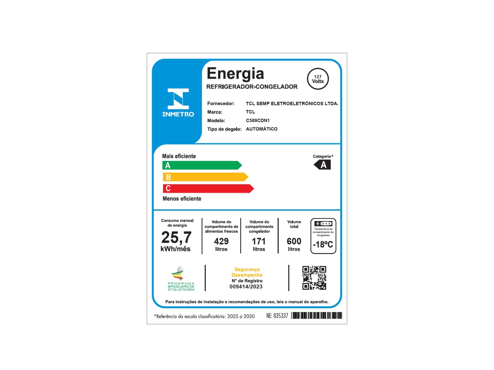 Refrigrator-C589 Geladeira Multidoor C589CDN1 | TCL Brazil / Português