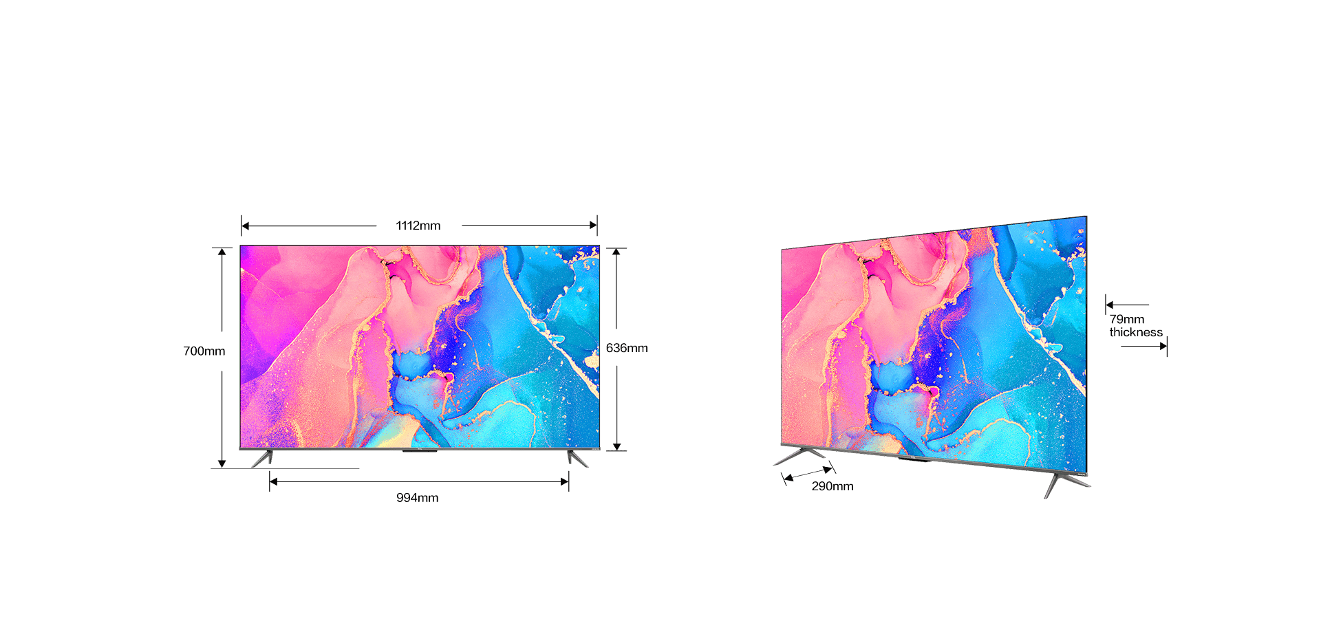 TCL C635 Tamanho da tela