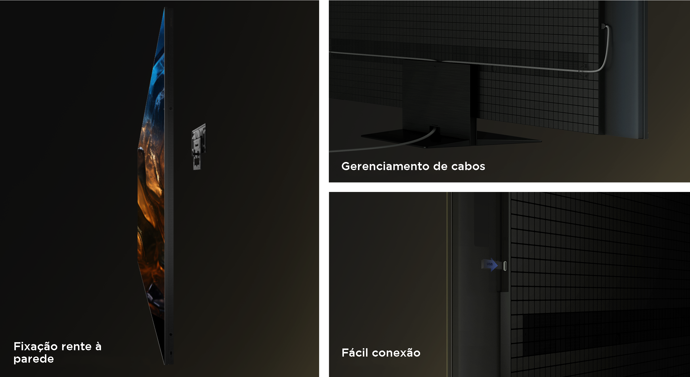 seamlessly wall-mounted