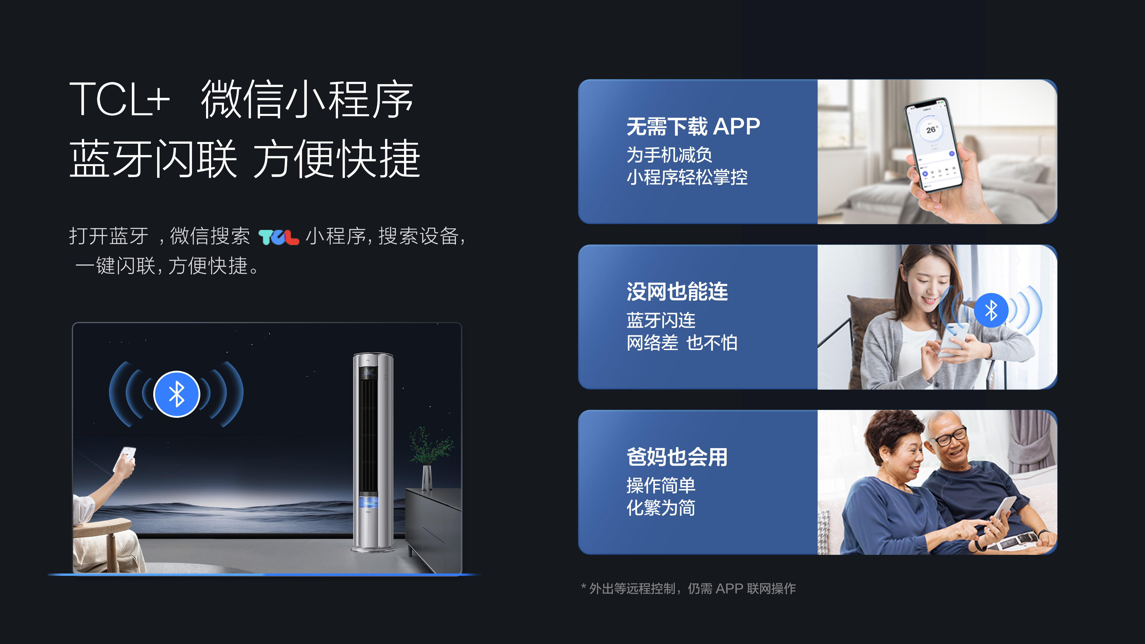 TCL3匹新风空调柜机-小蓝翼P7离线语音控制