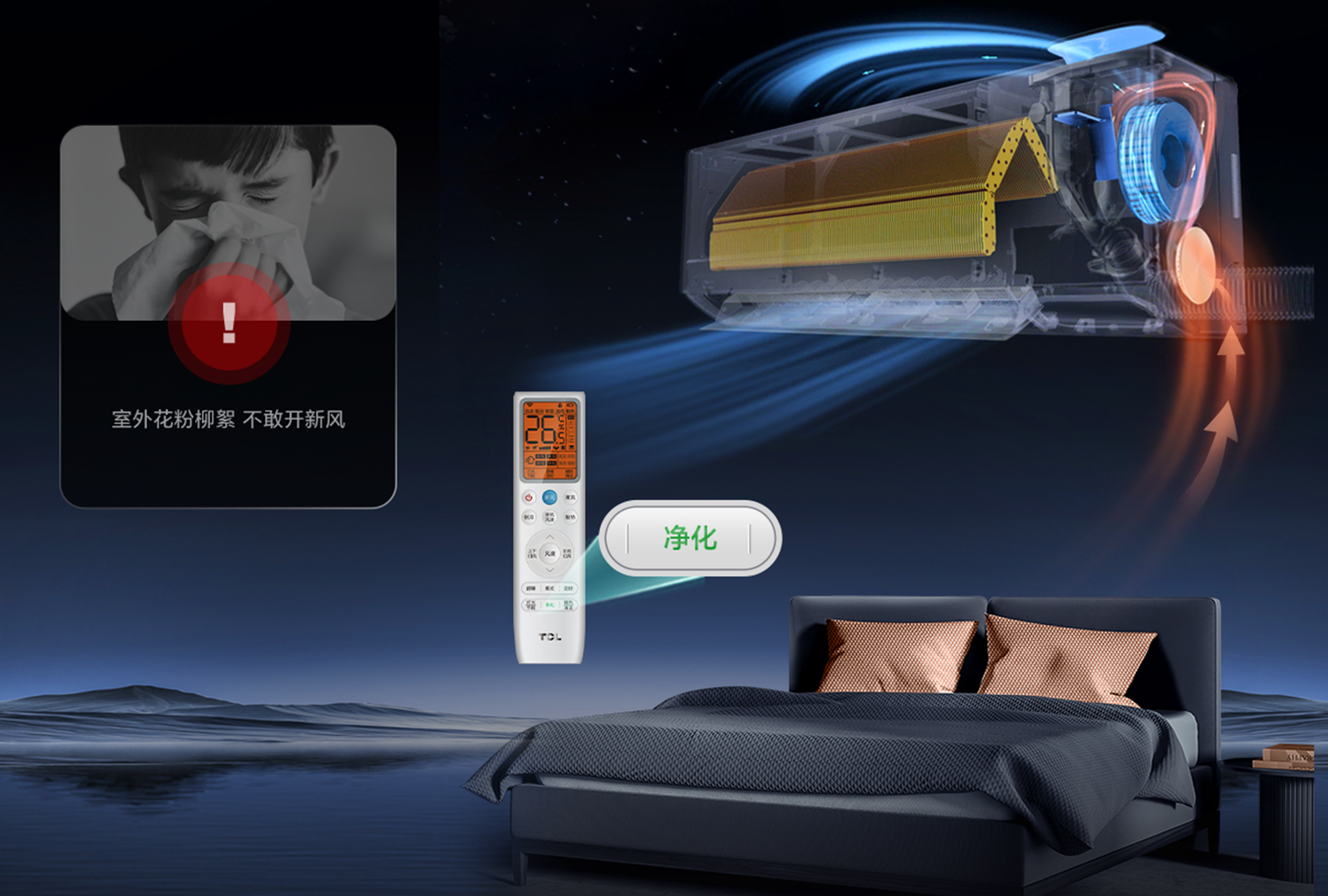 TCL1.5匹新风空调挂机小蓝翼