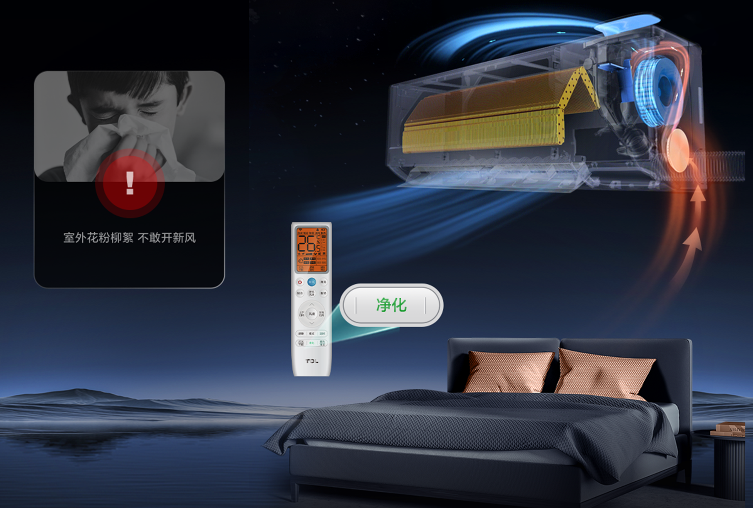 TCL2匹新风空调挂机小蓝翼