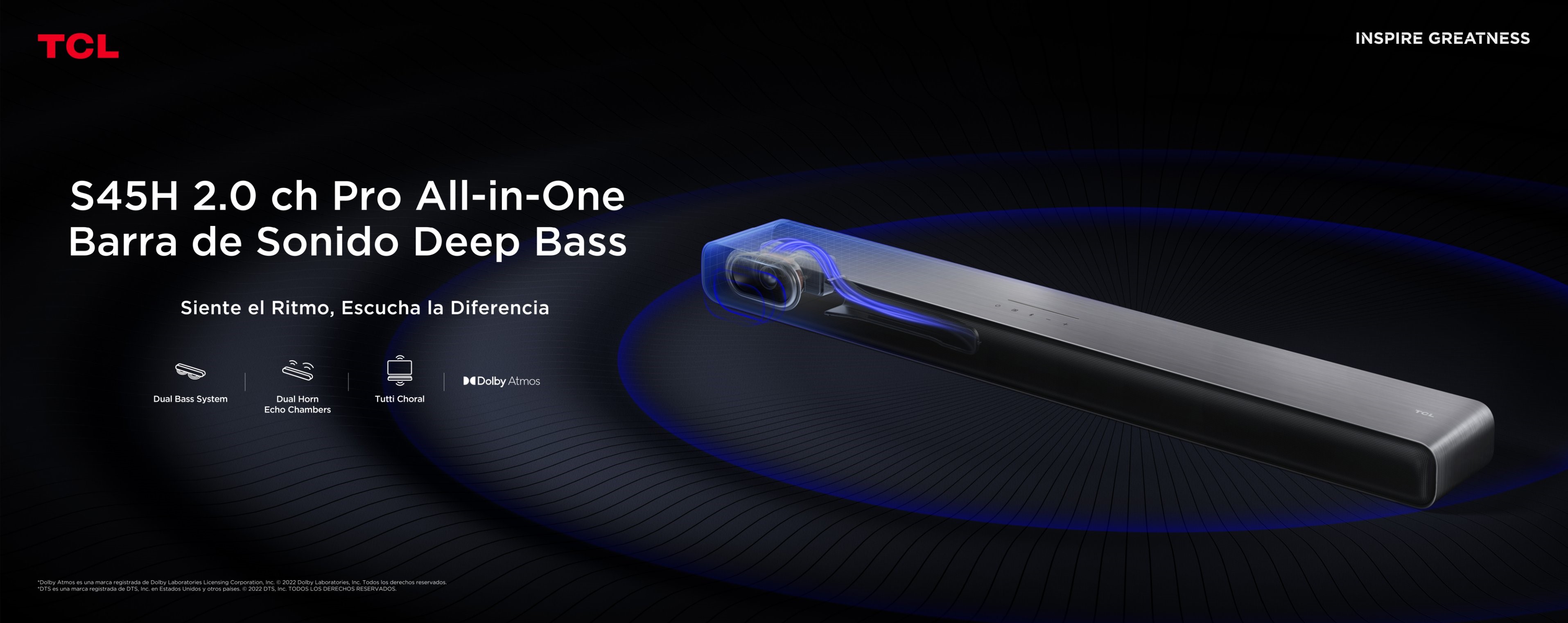 TCL S45H 2.0ch Pro Deep Bass Soundbar